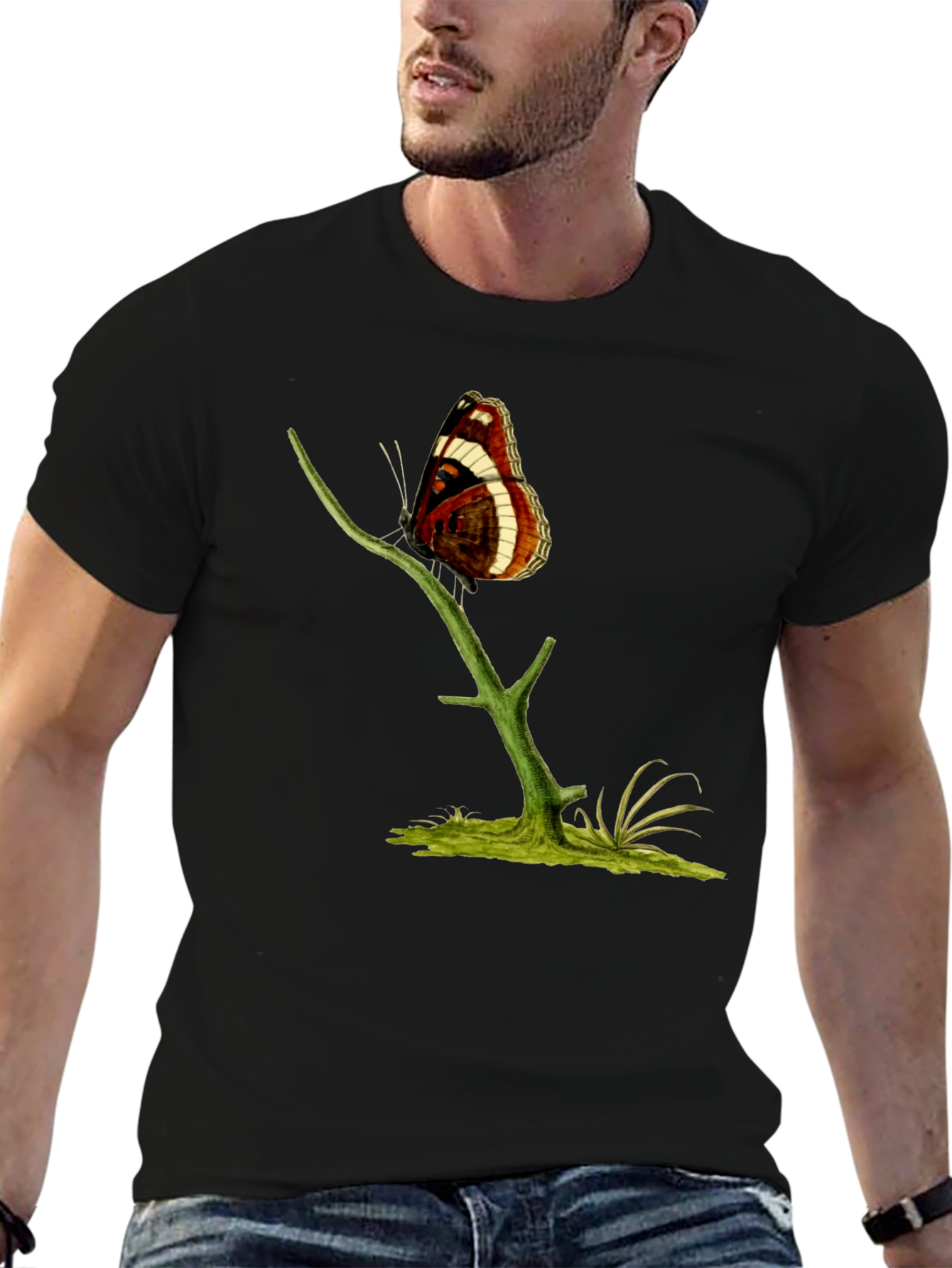 Butterfly on Branch Graphic T-Shirt