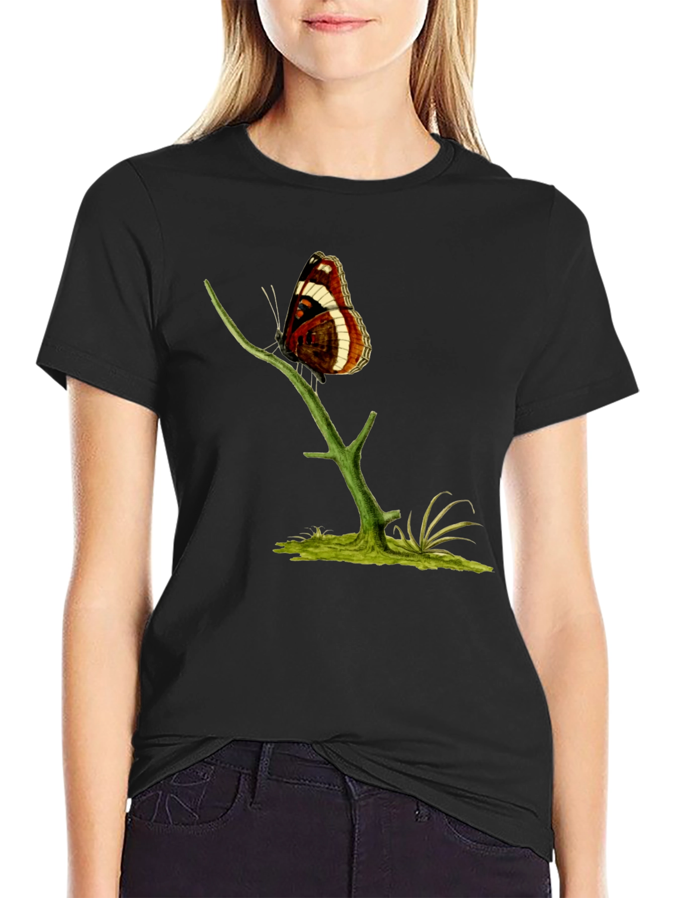 Butterfly on Branch Graphic T-Shirt