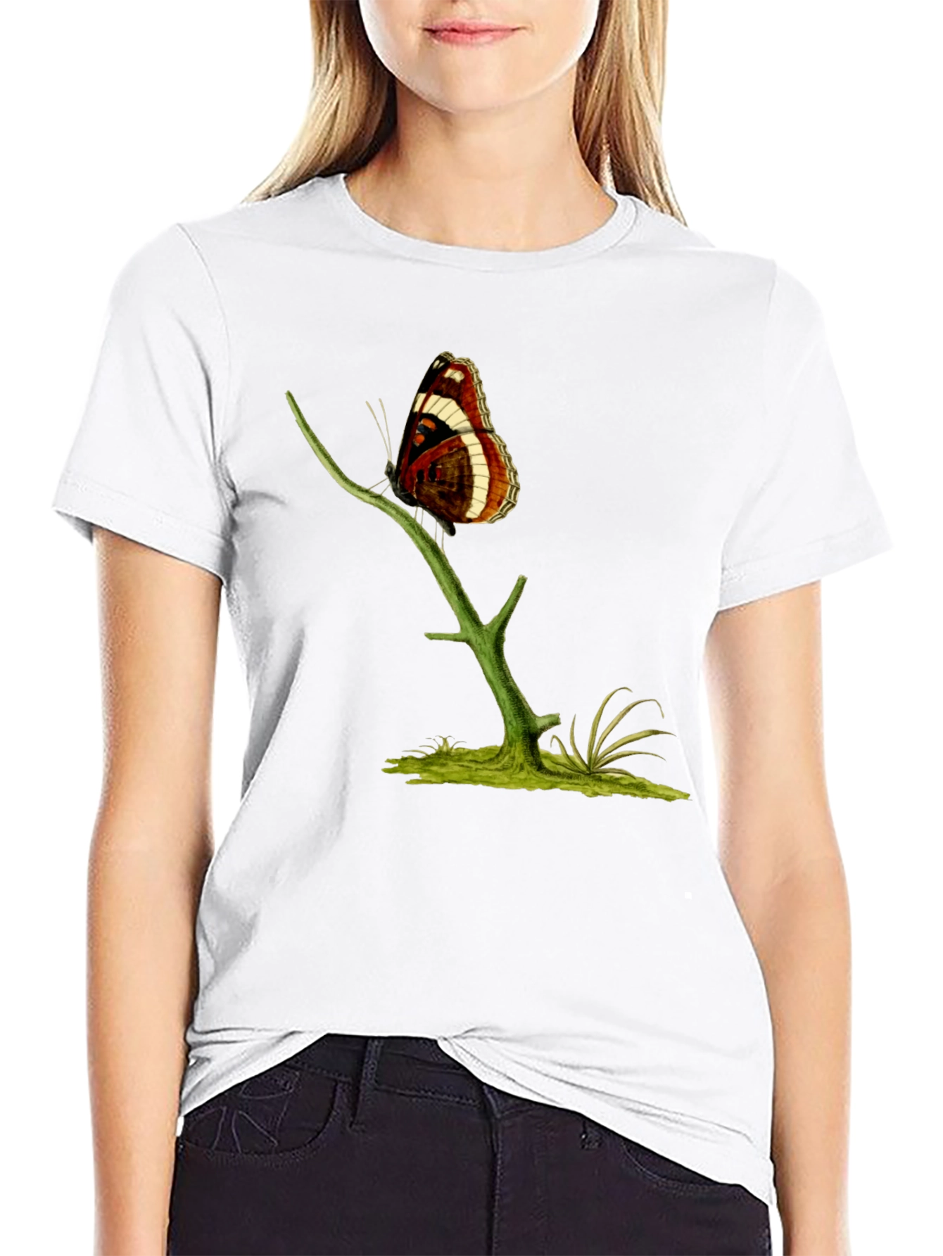 Butterfly on Branch Graphic T-Shirt