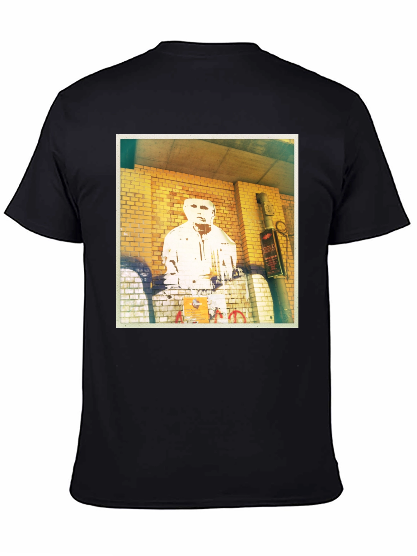 Urban Graffiti Print Black T-Shirt