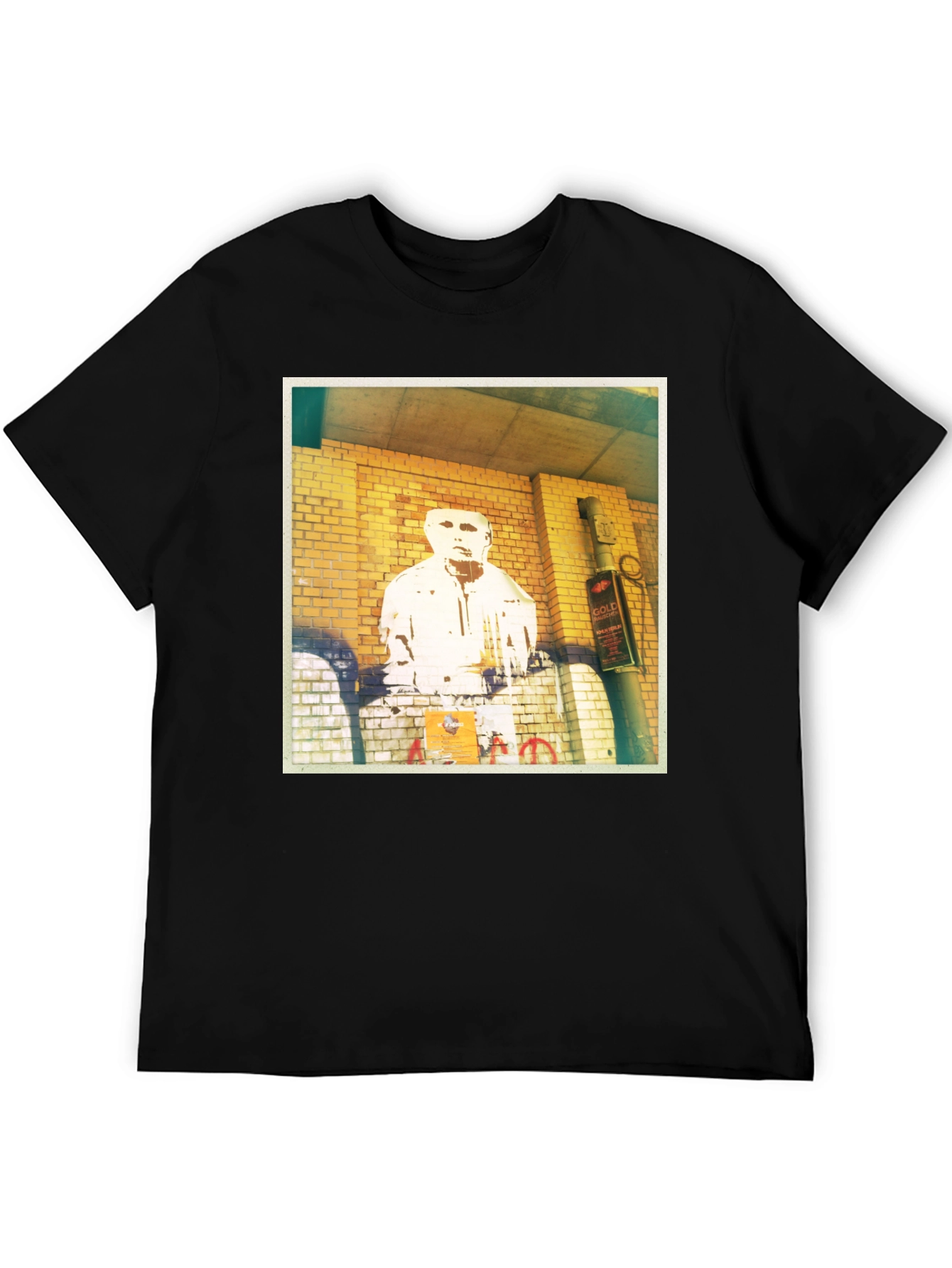 Urban Graffiti Print Black T-Shirt