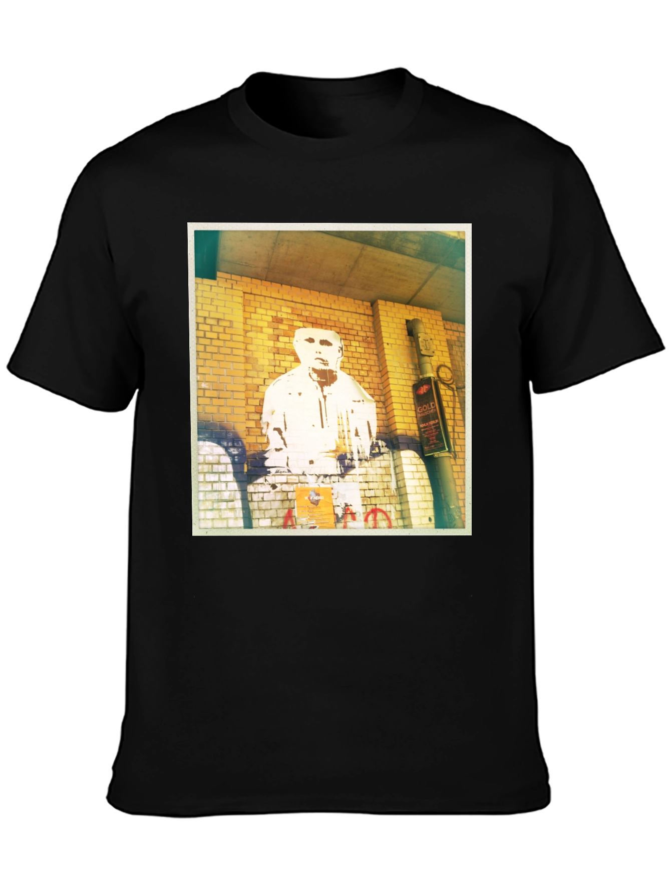 Urban Graffiti Print Black T-Shirt