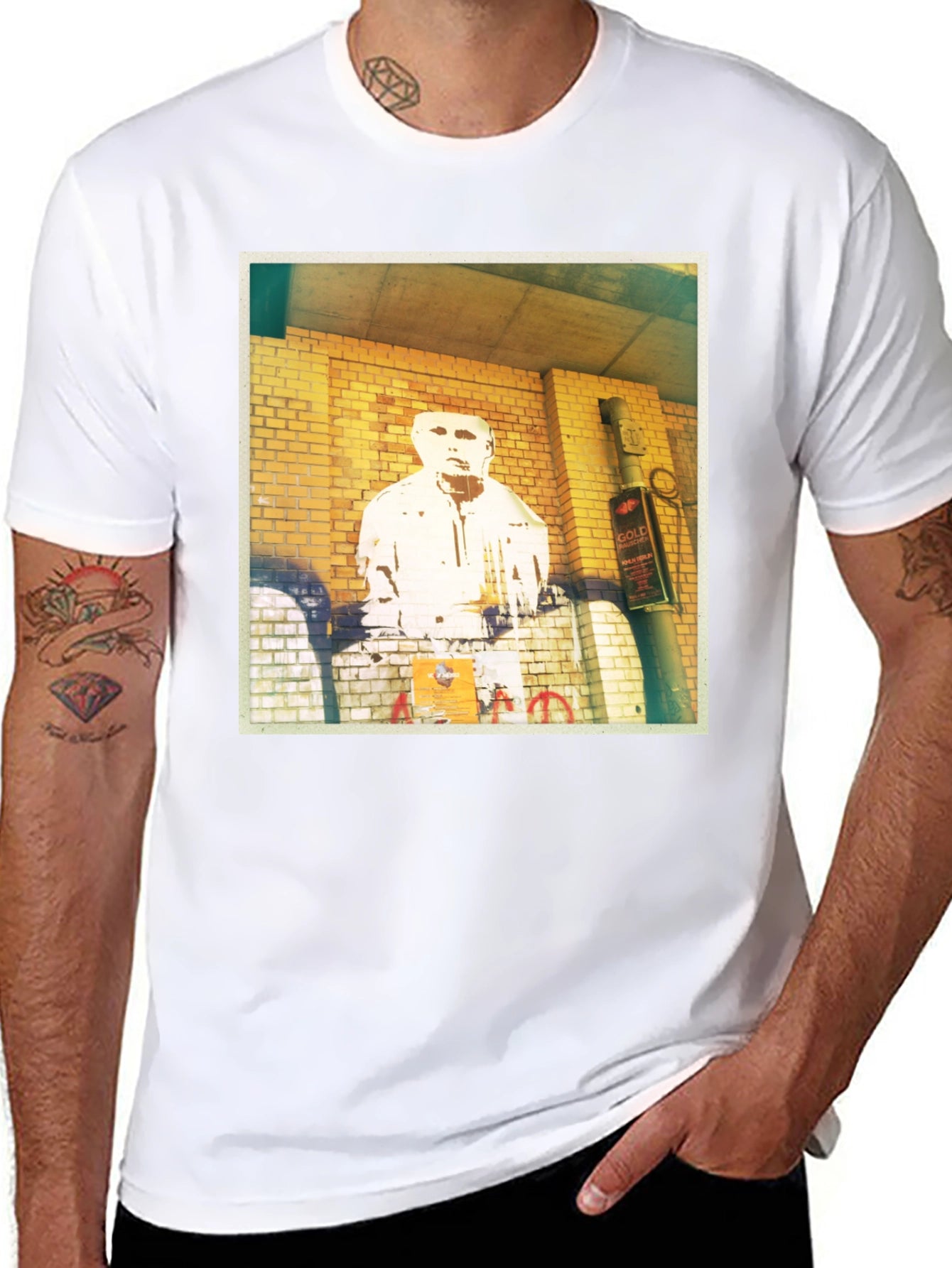 Urban Graffiti Print Black T-Shirt