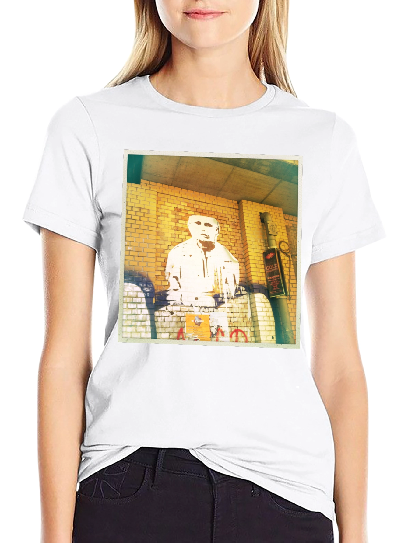 Urban Graffiti Print Black T-Shirt