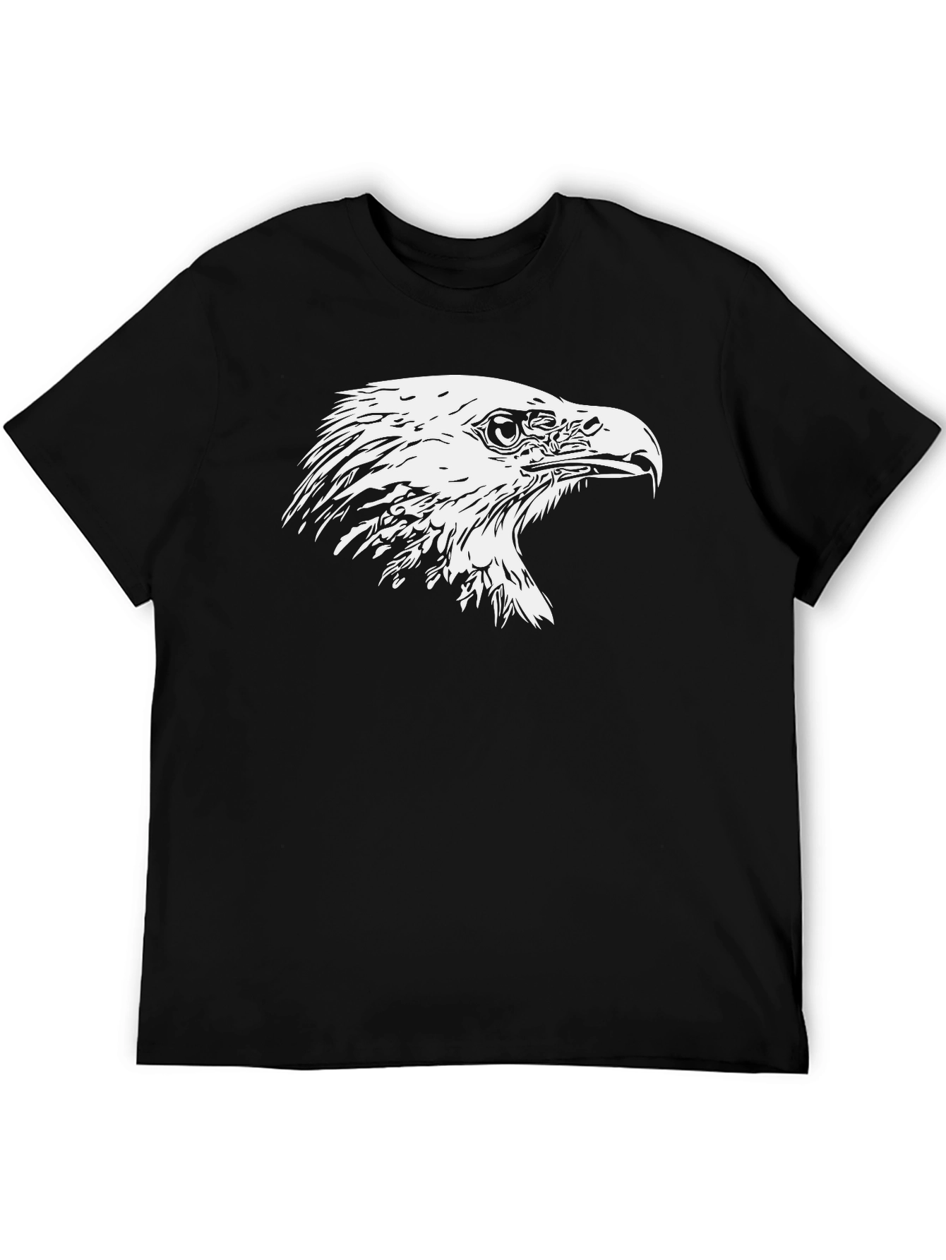 Bald Eagle Graphic Print Black T-Shirt