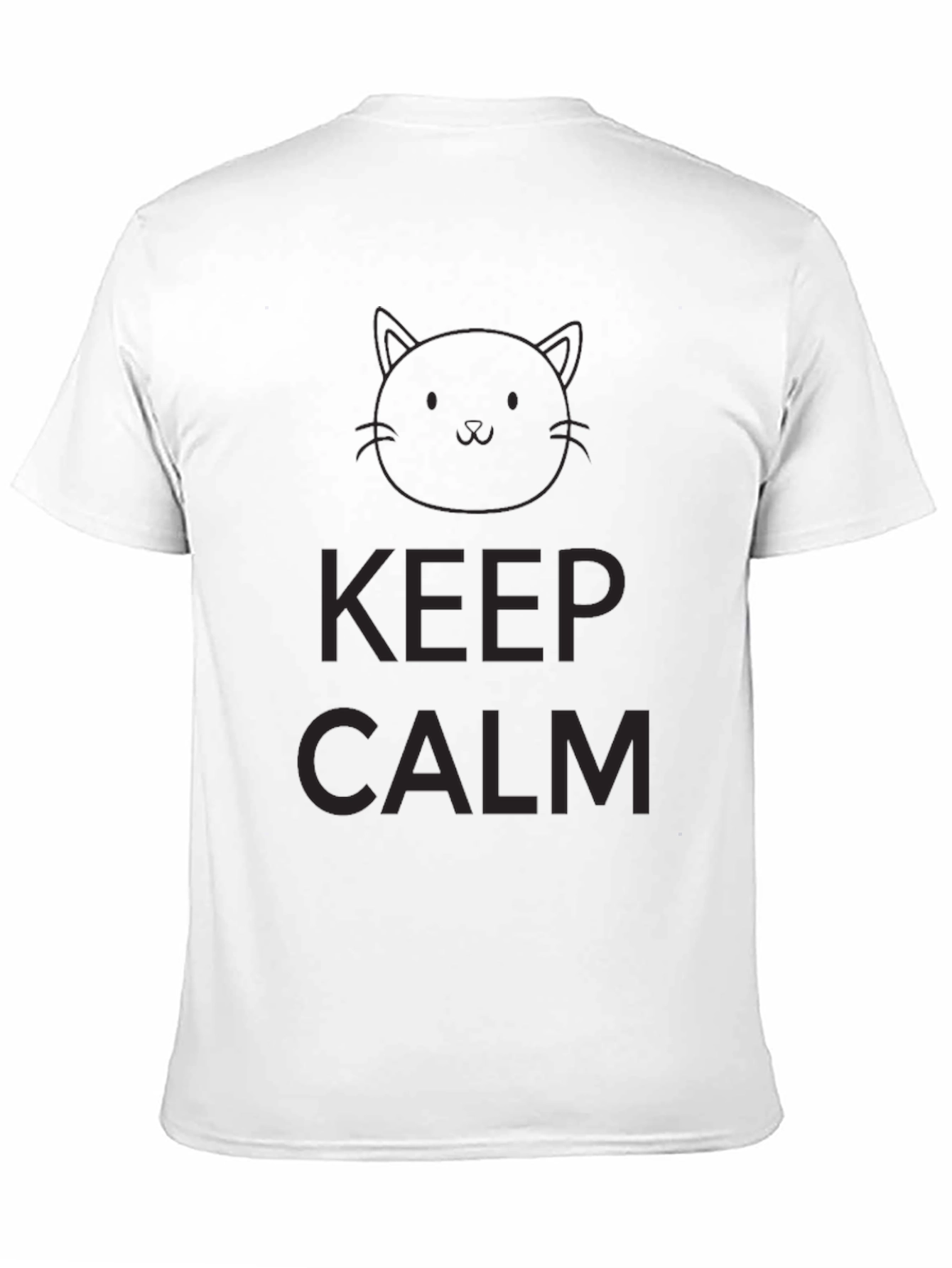 Keep Calm Cat Graphic T-Shirt - Black
