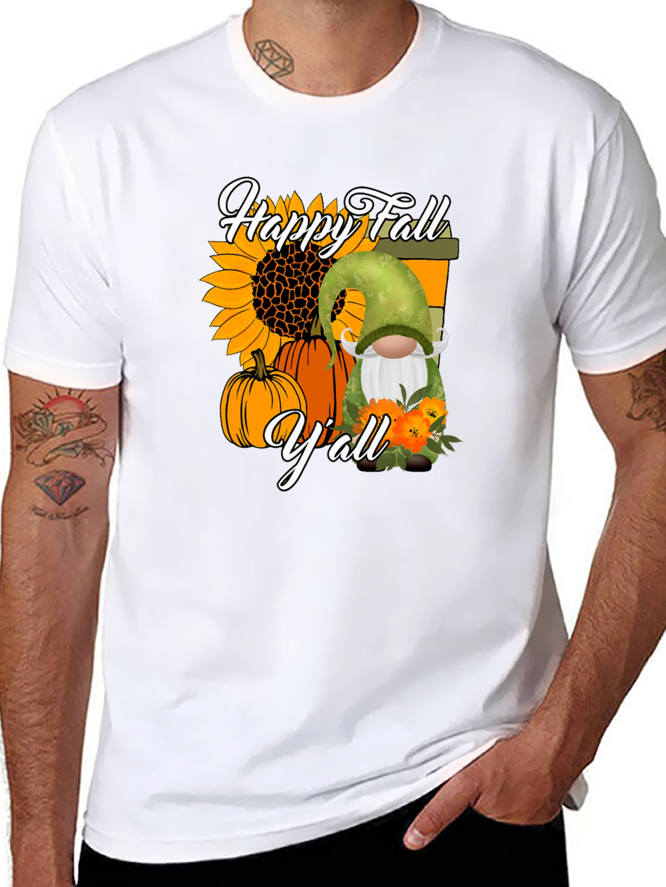 Happy Fall Yall T-Shirt - Autumn Gnome Design