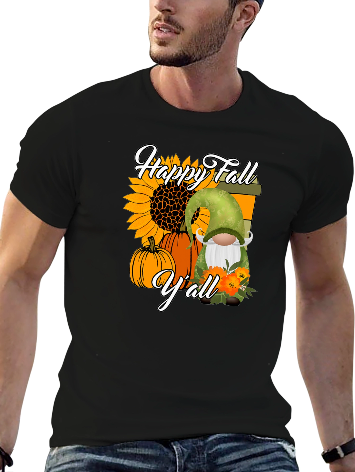 Happy Fall Yall T-Shirt - Autumn Gnome Design