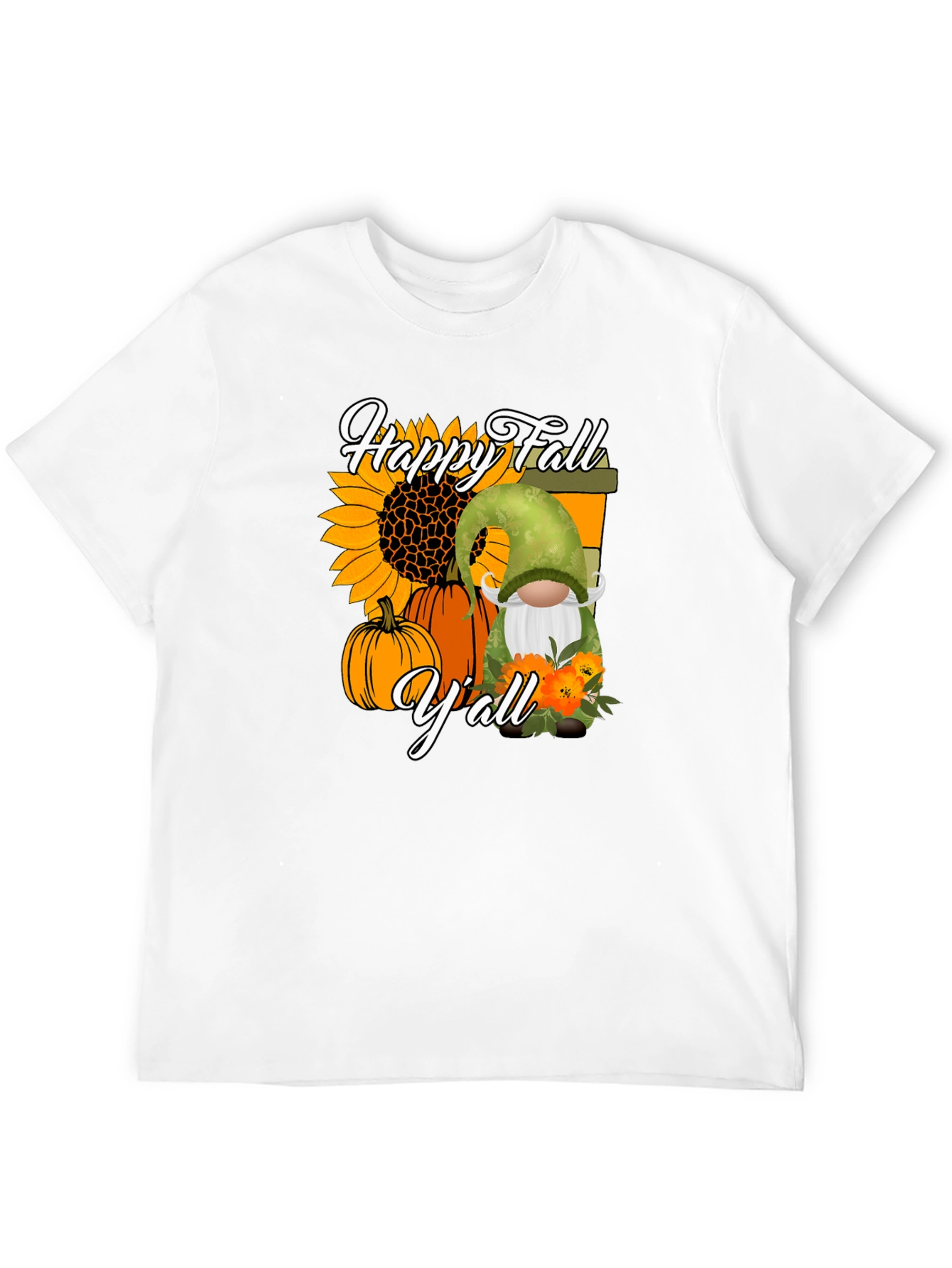 Happy Fall Yall T-Shirt - Autumn Gnome Design
