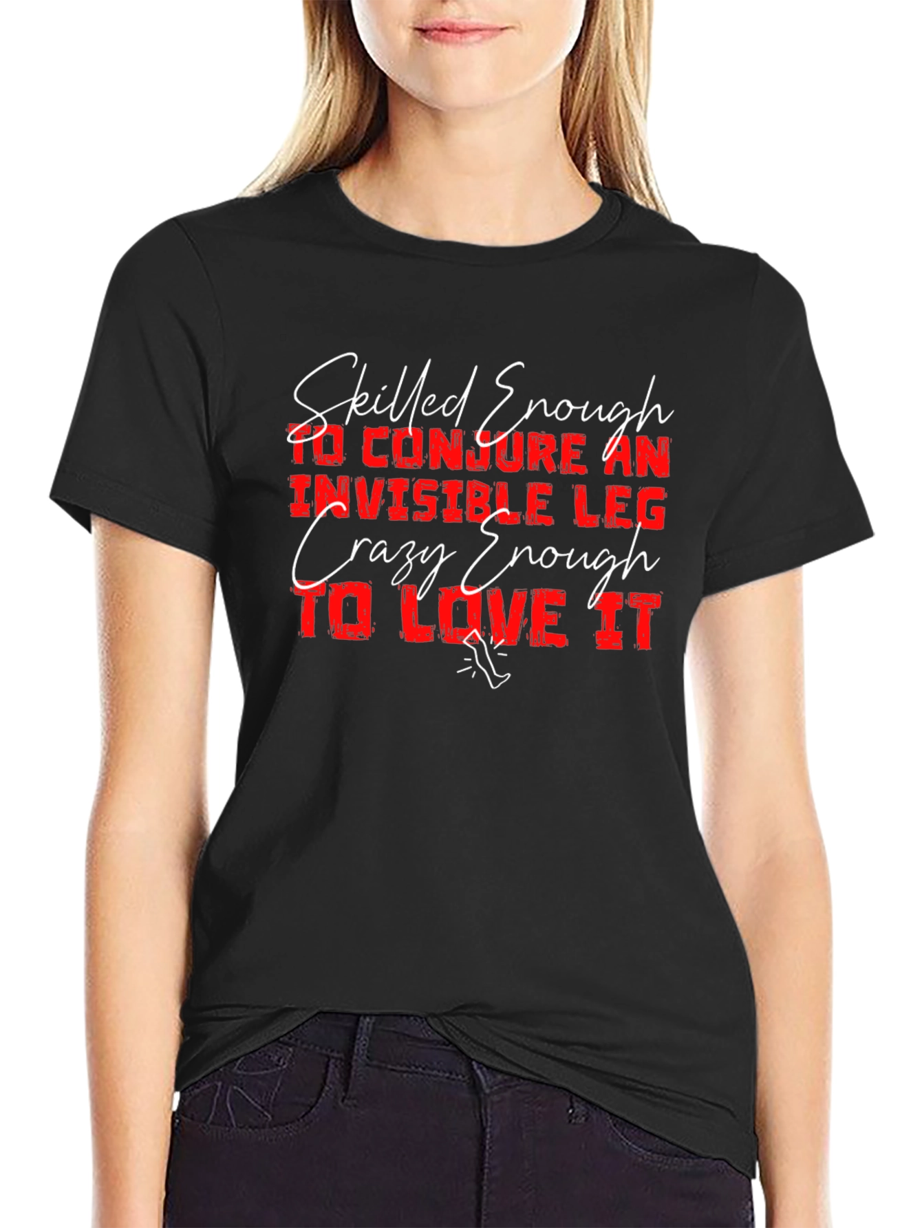 Invisible Leg Graphic T-Shirt