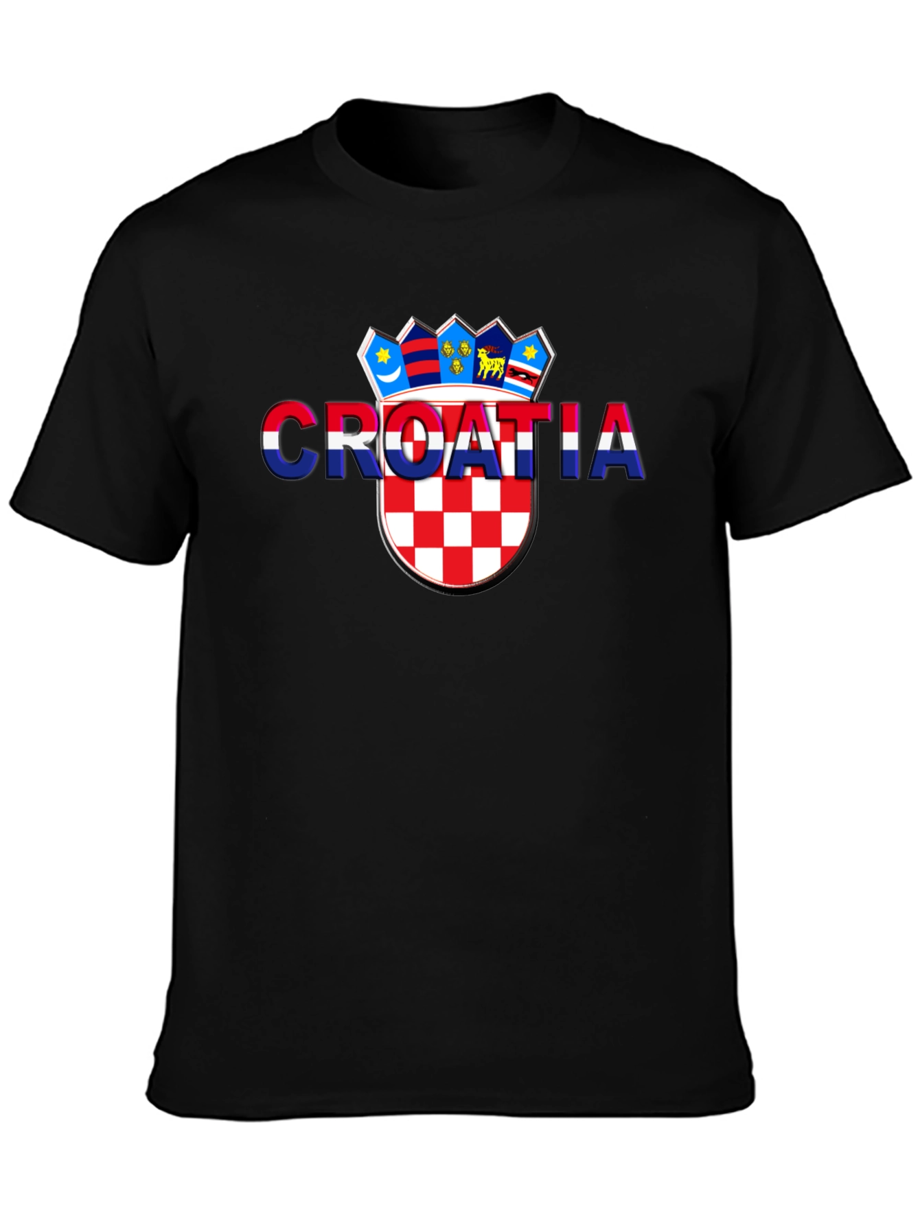 Croatia Flag Graphic Black T-Shirt