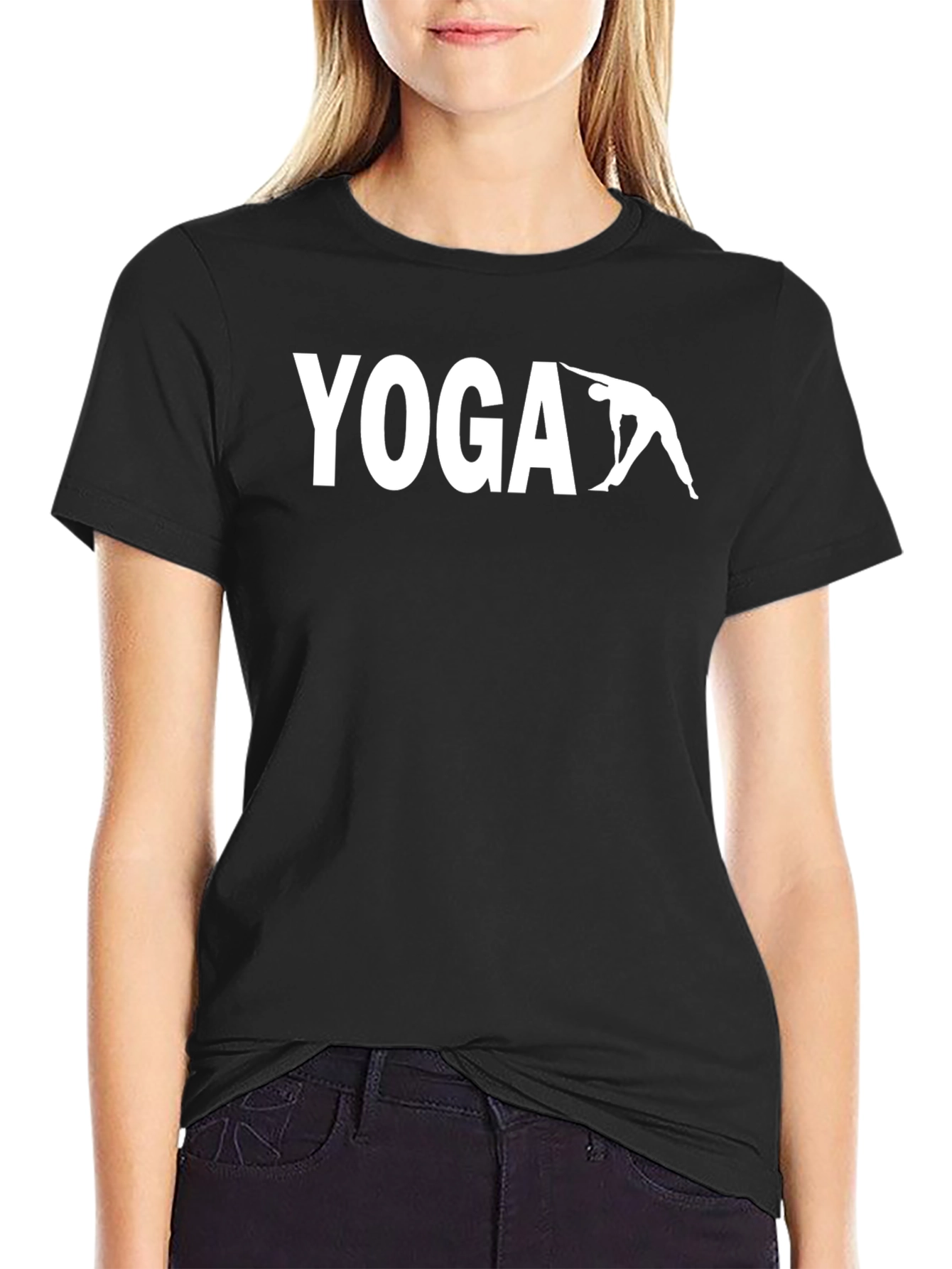Yoga Pose Graphic Tee - Black