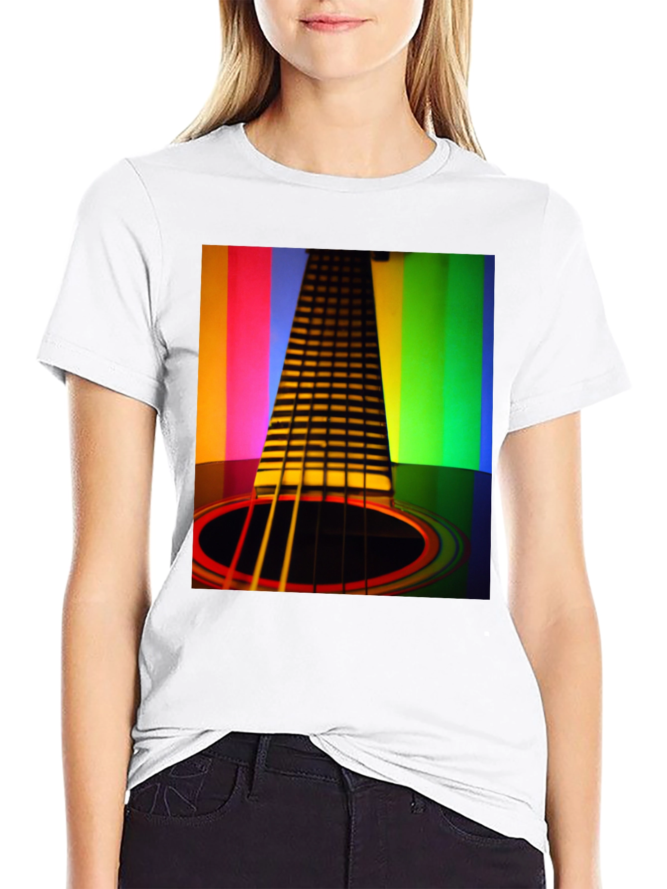 Rainbow Guitar T-Shirt - Musical Harmony