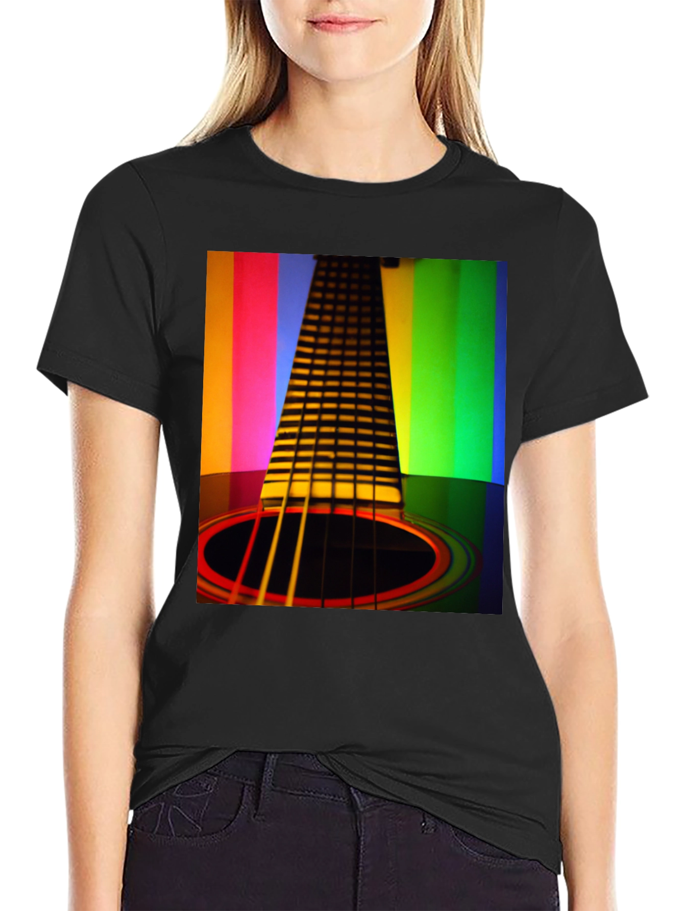 Rainbow Guitar T-Shirt - Musical Harmony