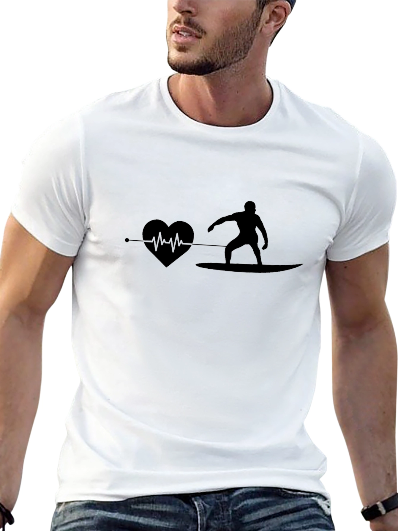 Heartbeat Surfer Graphic Tee