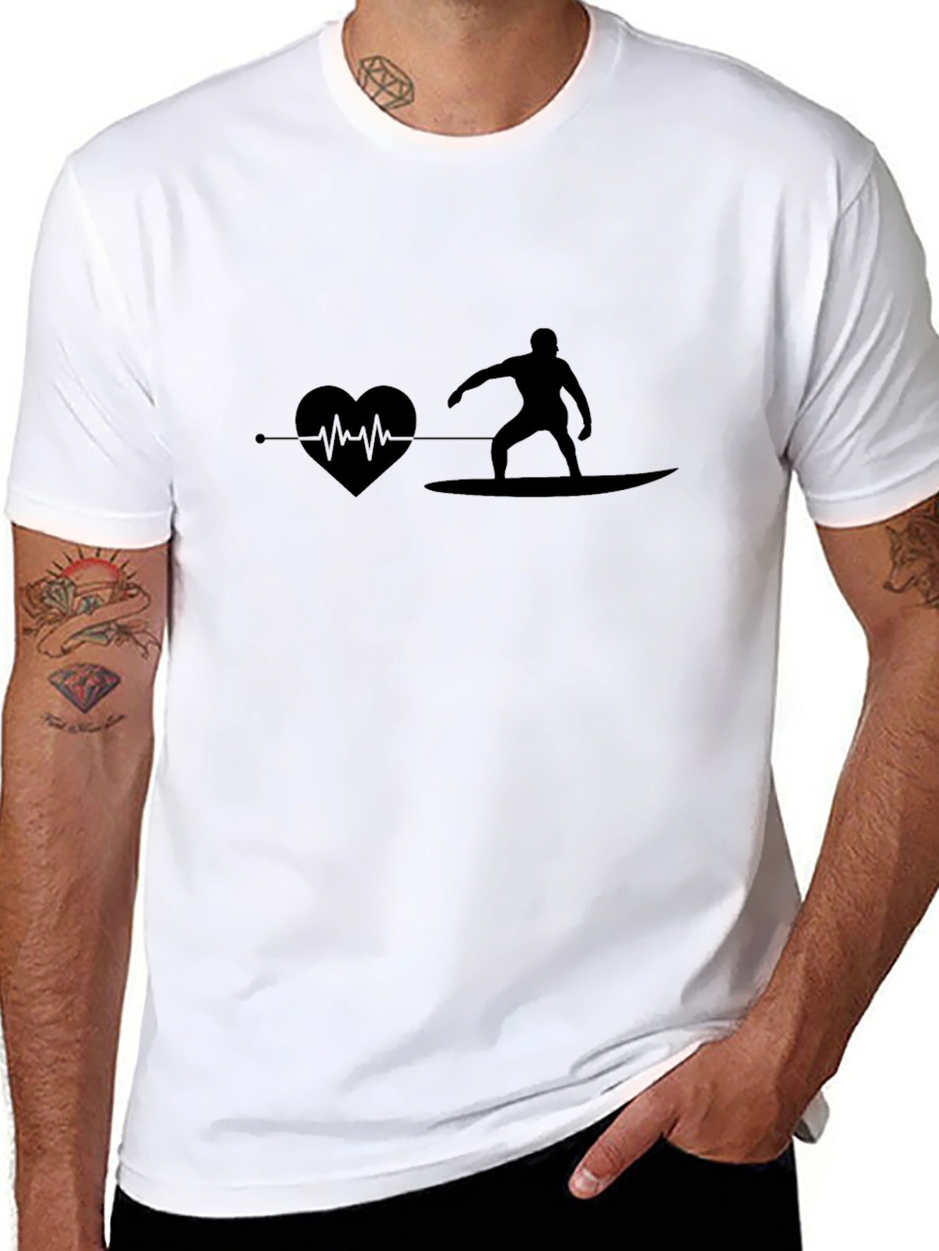 Heartbeat Surfer Graphic Tee