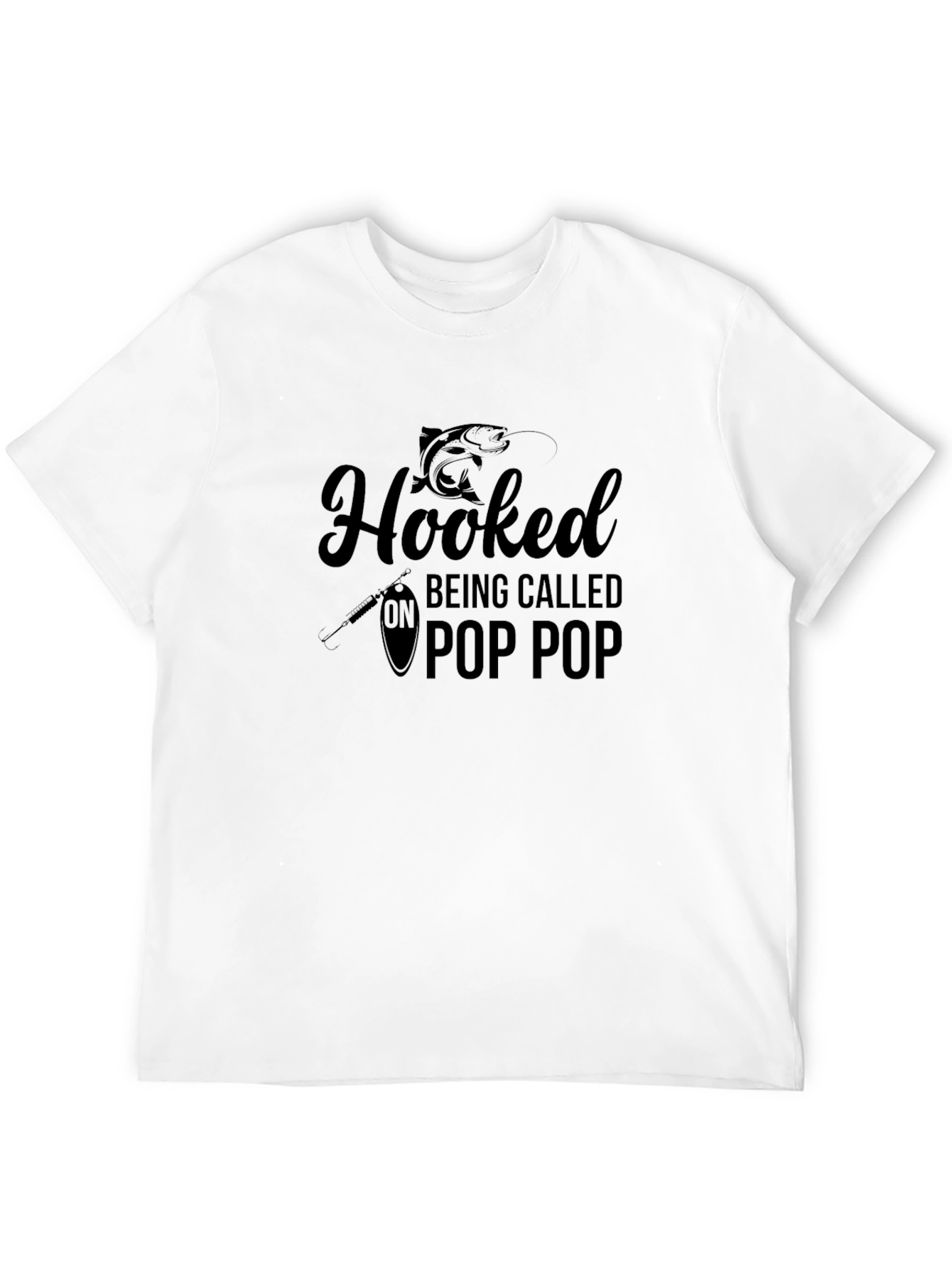 Hooked On Pop Pop Black Graphic Tee