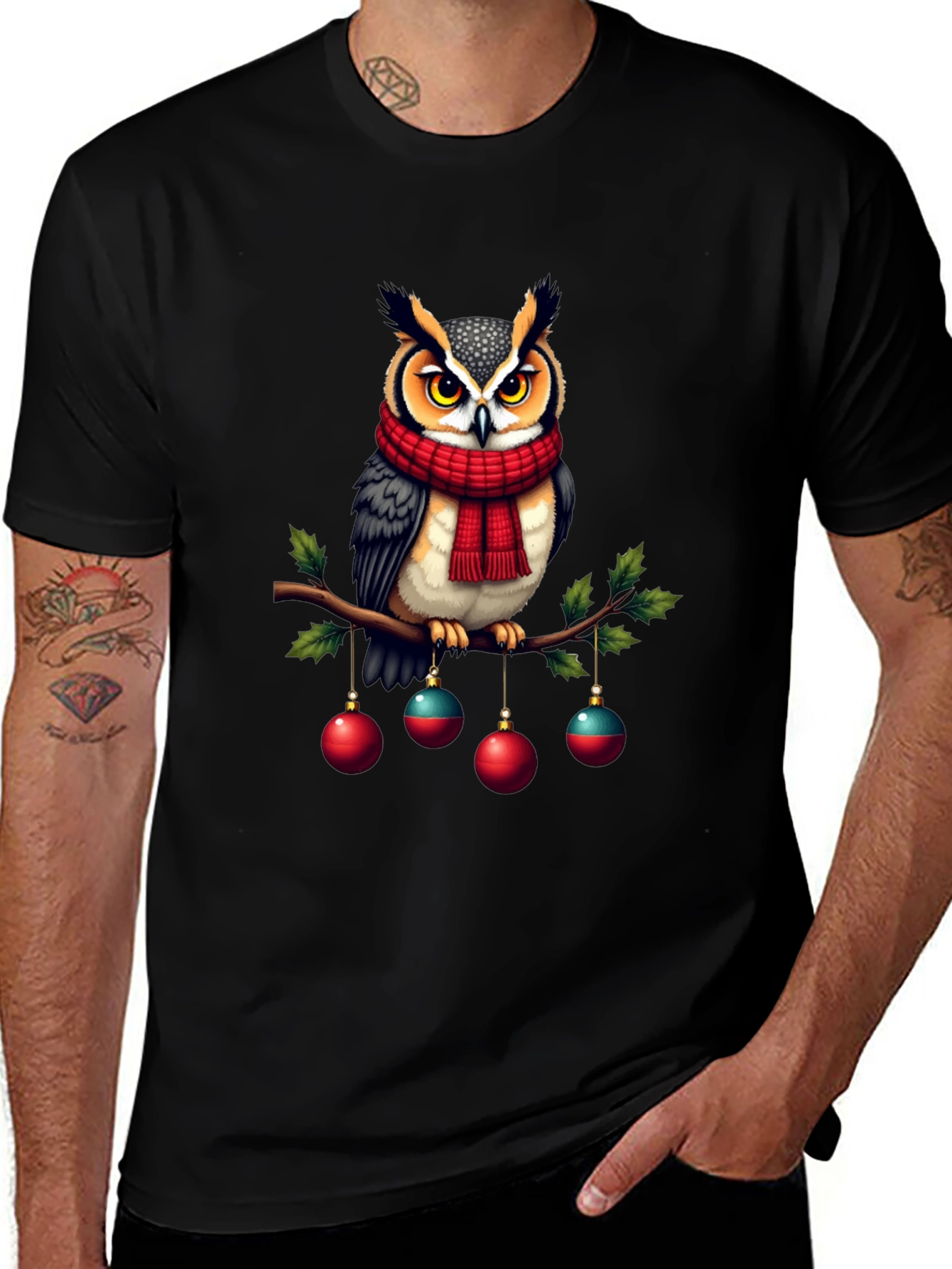 Festive Owl Christmas T-Shirt