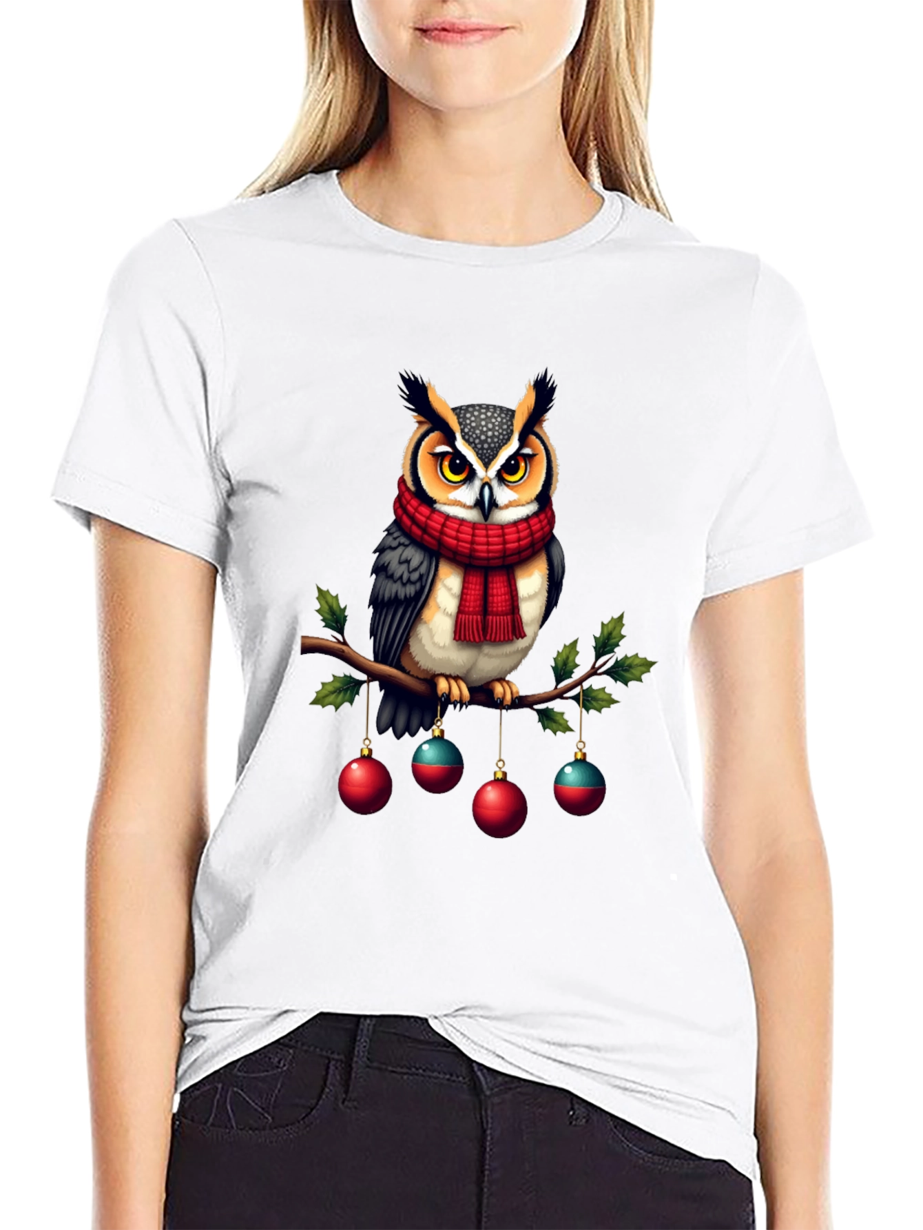 Festive Owl Christmas T-Shirt
