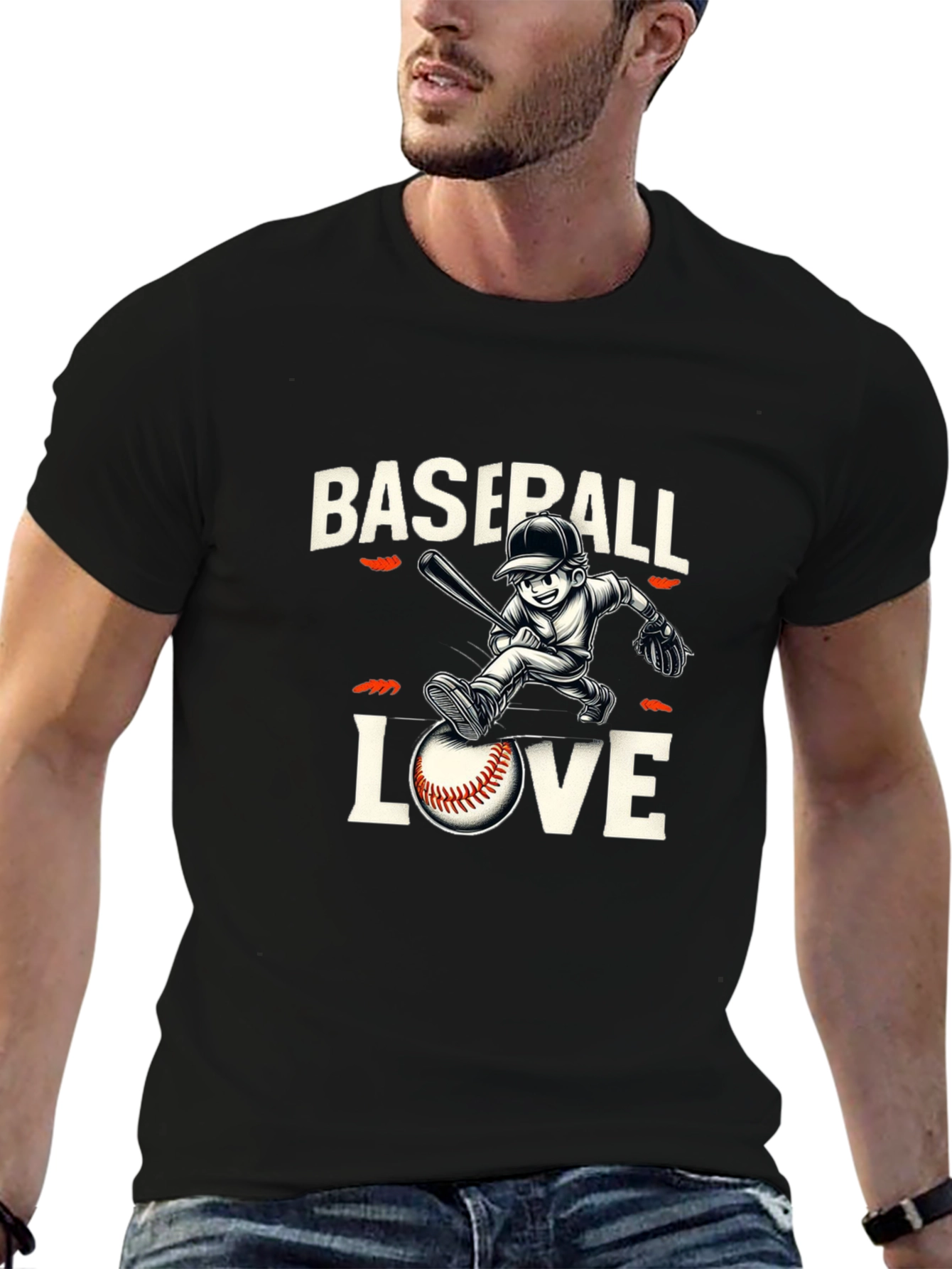 Baseball Love Graphic Tee - Black