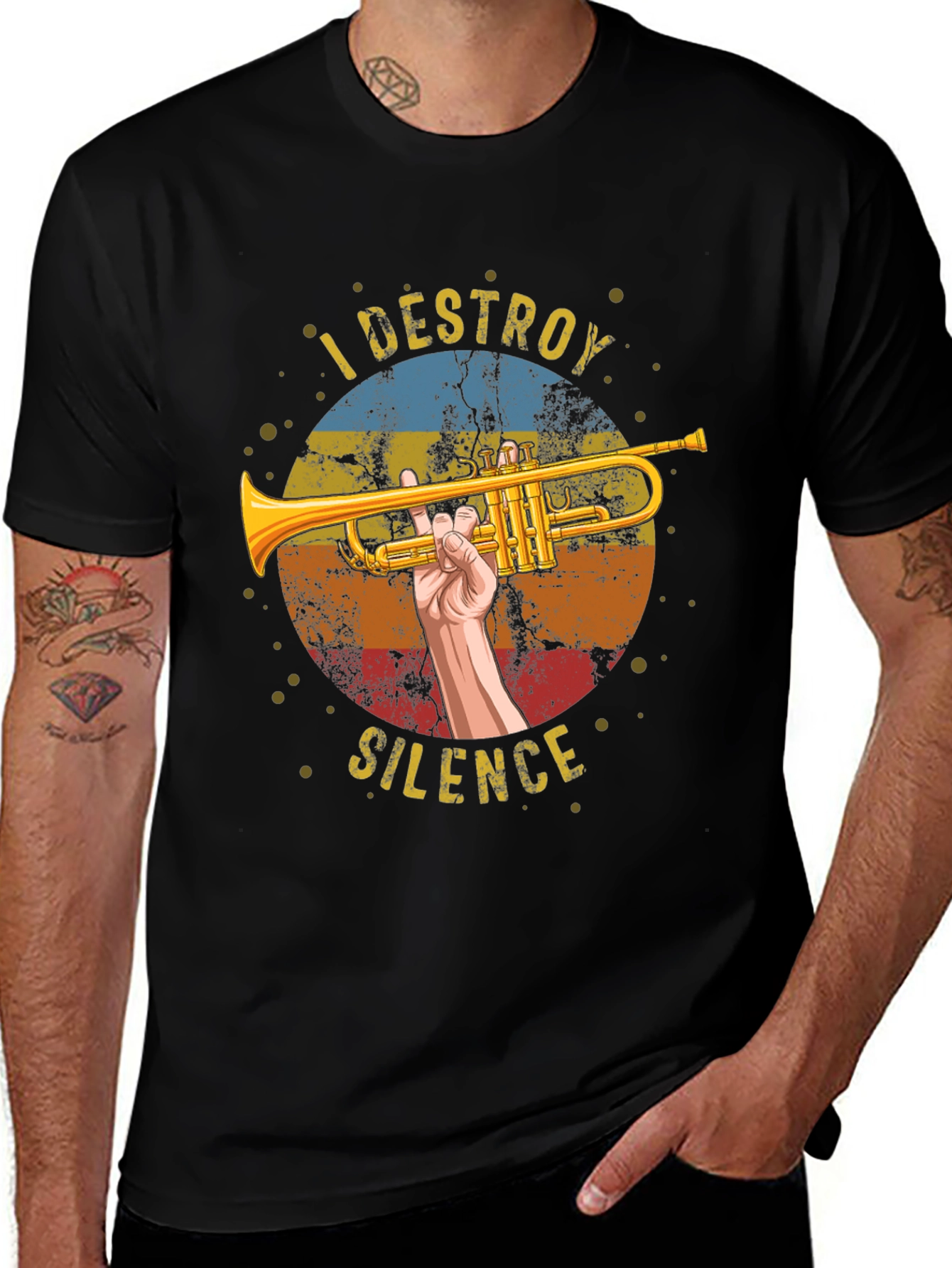 I Destroy Silence Trumpet Graphic Tee