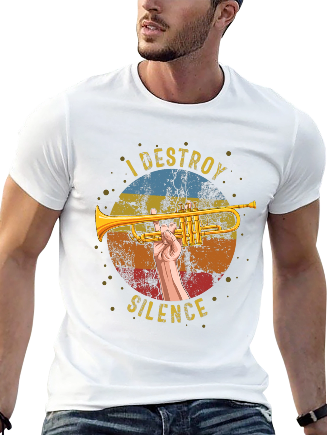 I Destroy Silence Trumpet Graphic Tee