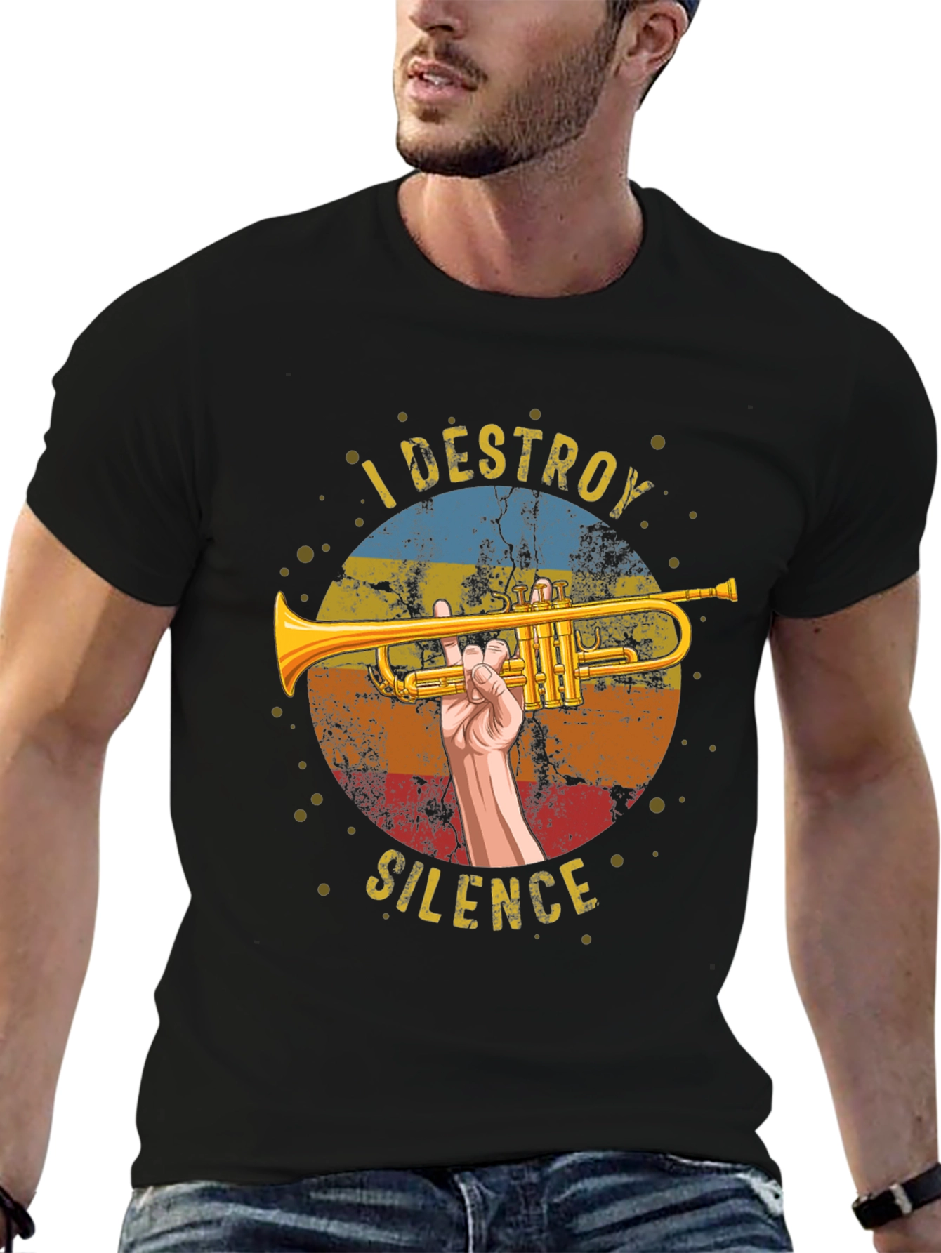 I Destroy Silence Trumpet Graphic Tee