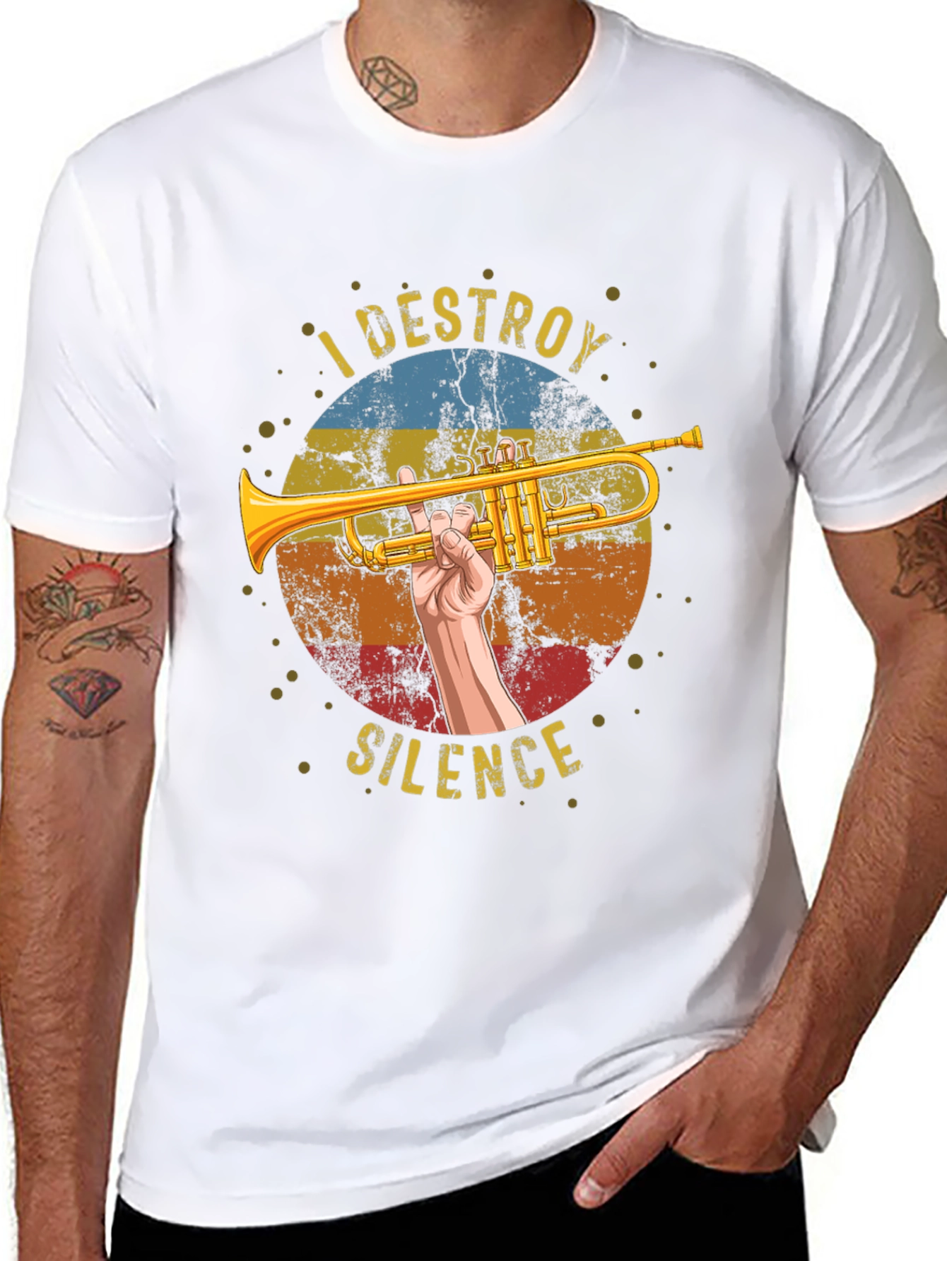I Destroy Silence Trumpet Graphic Tee