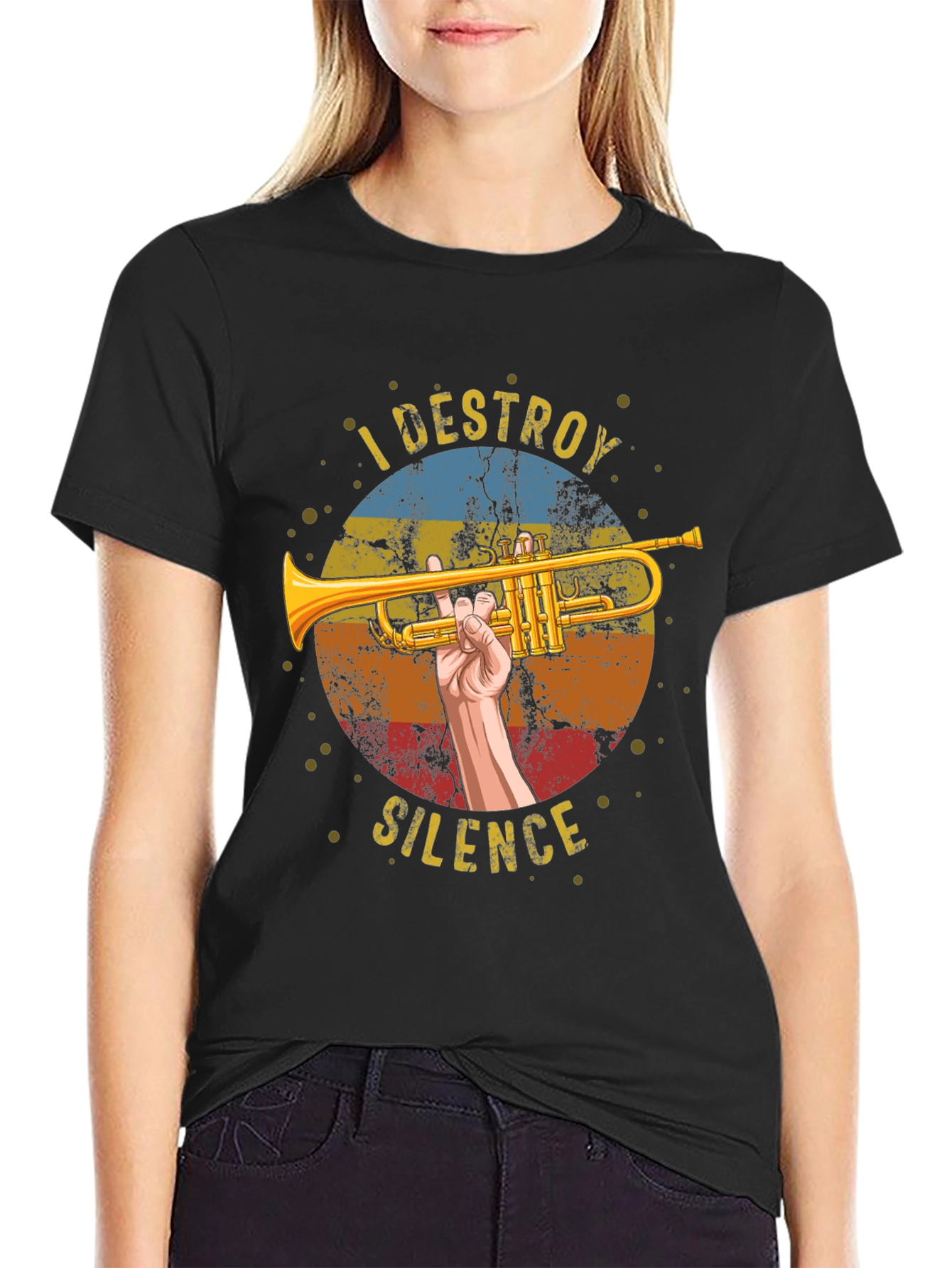I Destroy Silence Trumpet Graphic Tee