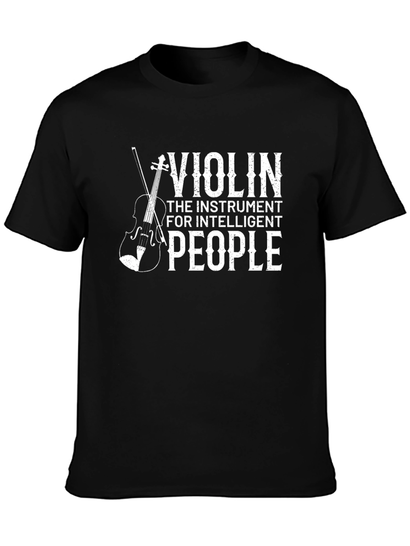 Violin Instrument Intelligent People Black T-Shirt