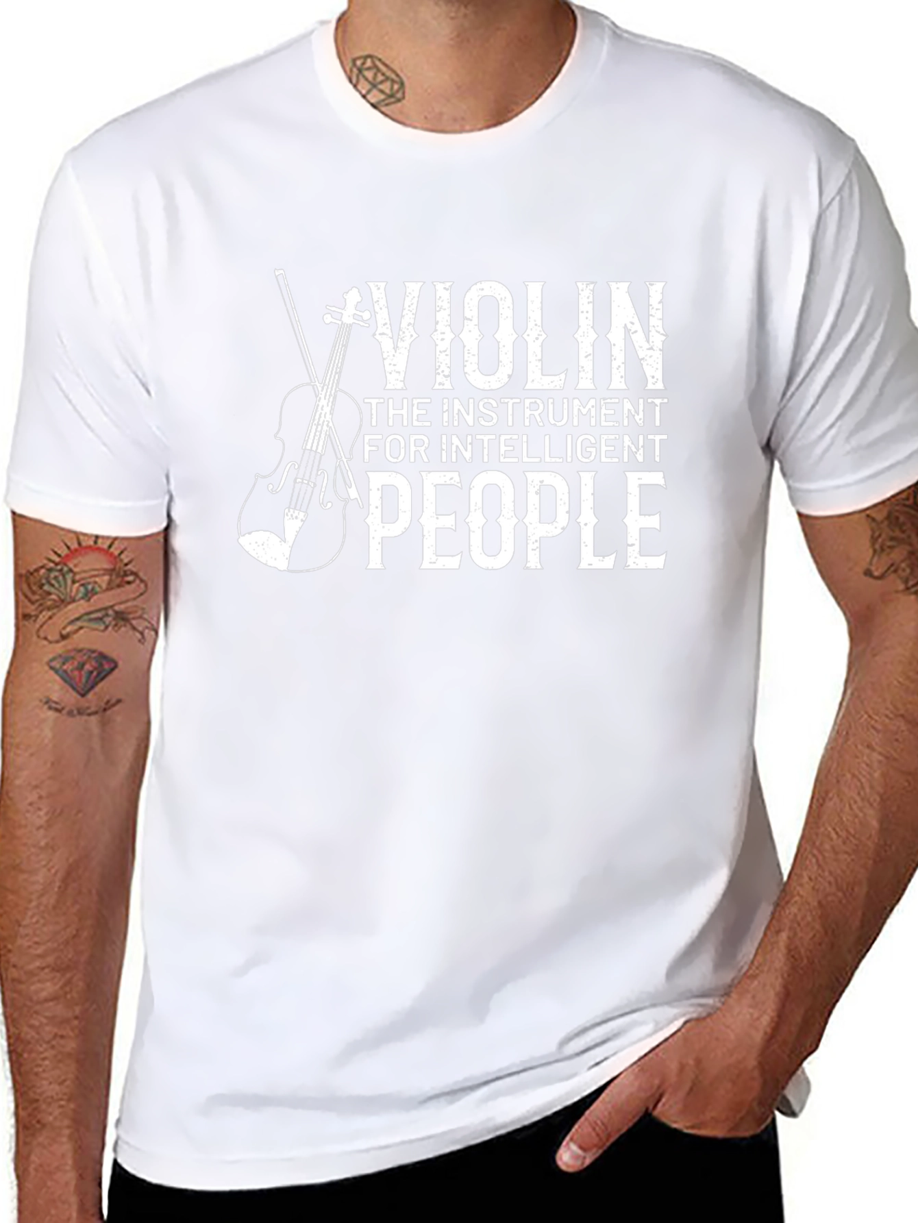 Violin Instrument Intelligent People Black T-Shirt