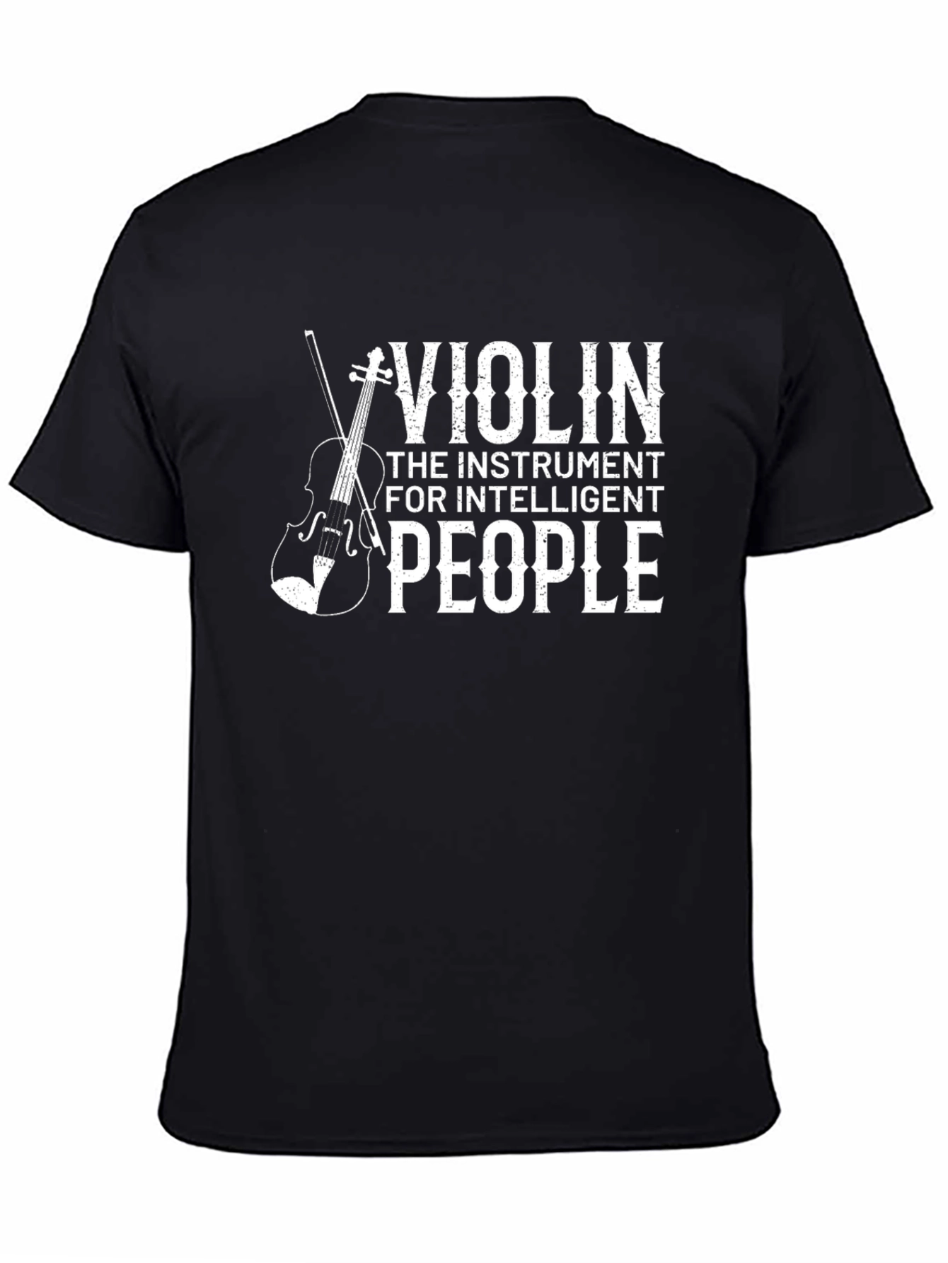 Violin Instrument Intelligent People Black T-Shirt