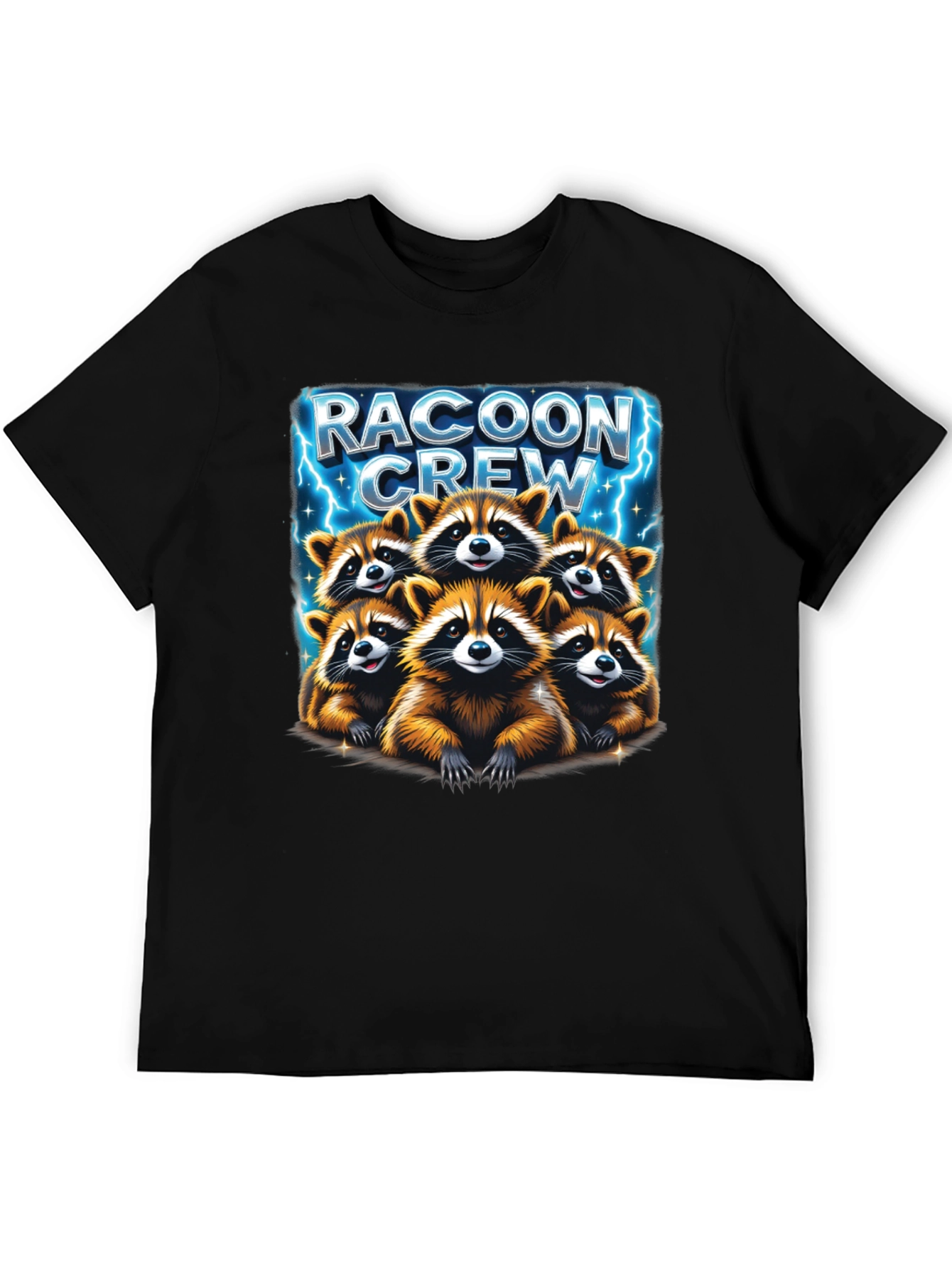 Raccoon Crew Graphic Tee - Cute Animal Design