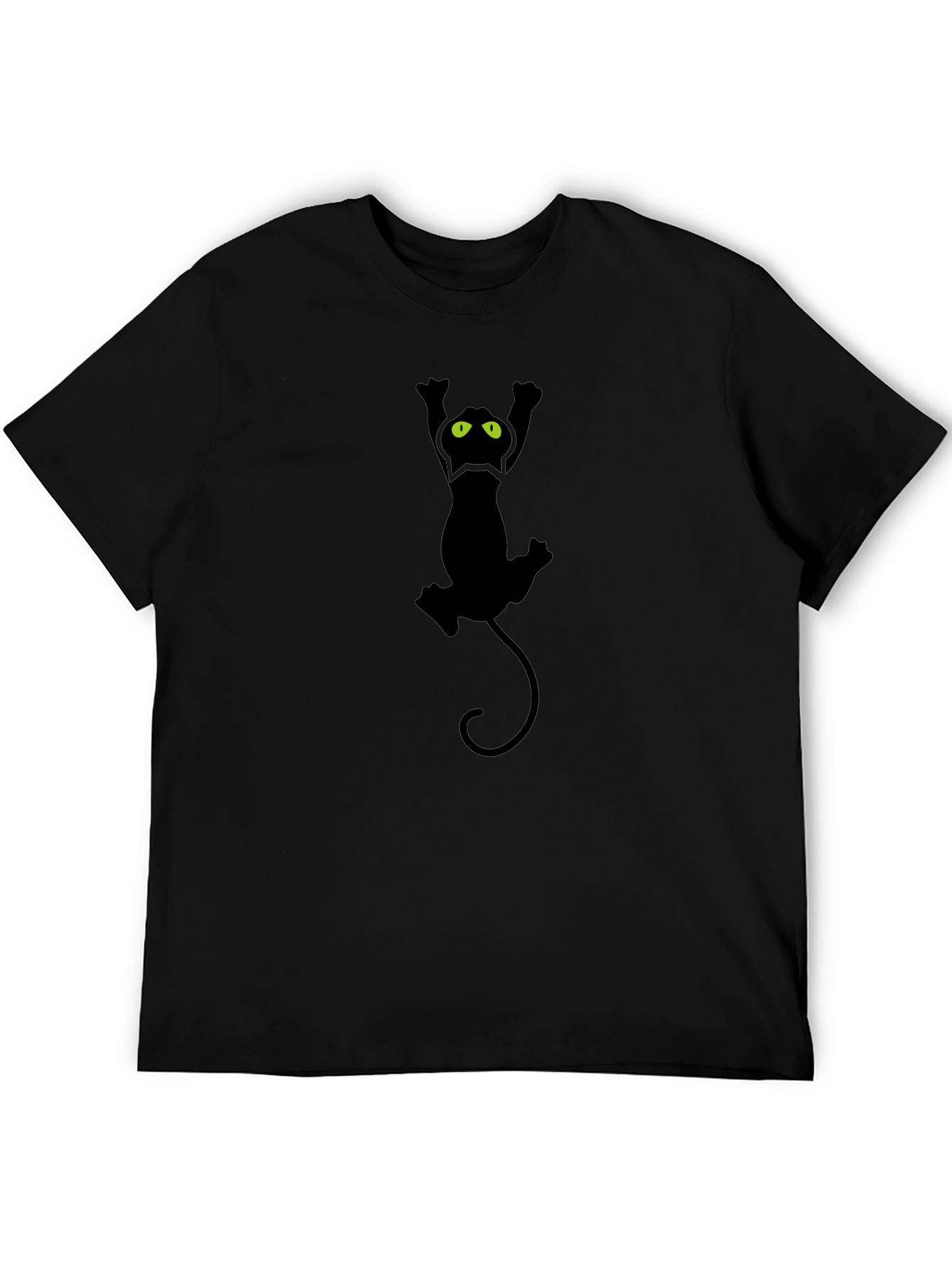 Black Cat Graphic Tee - Mens Casual Shirt