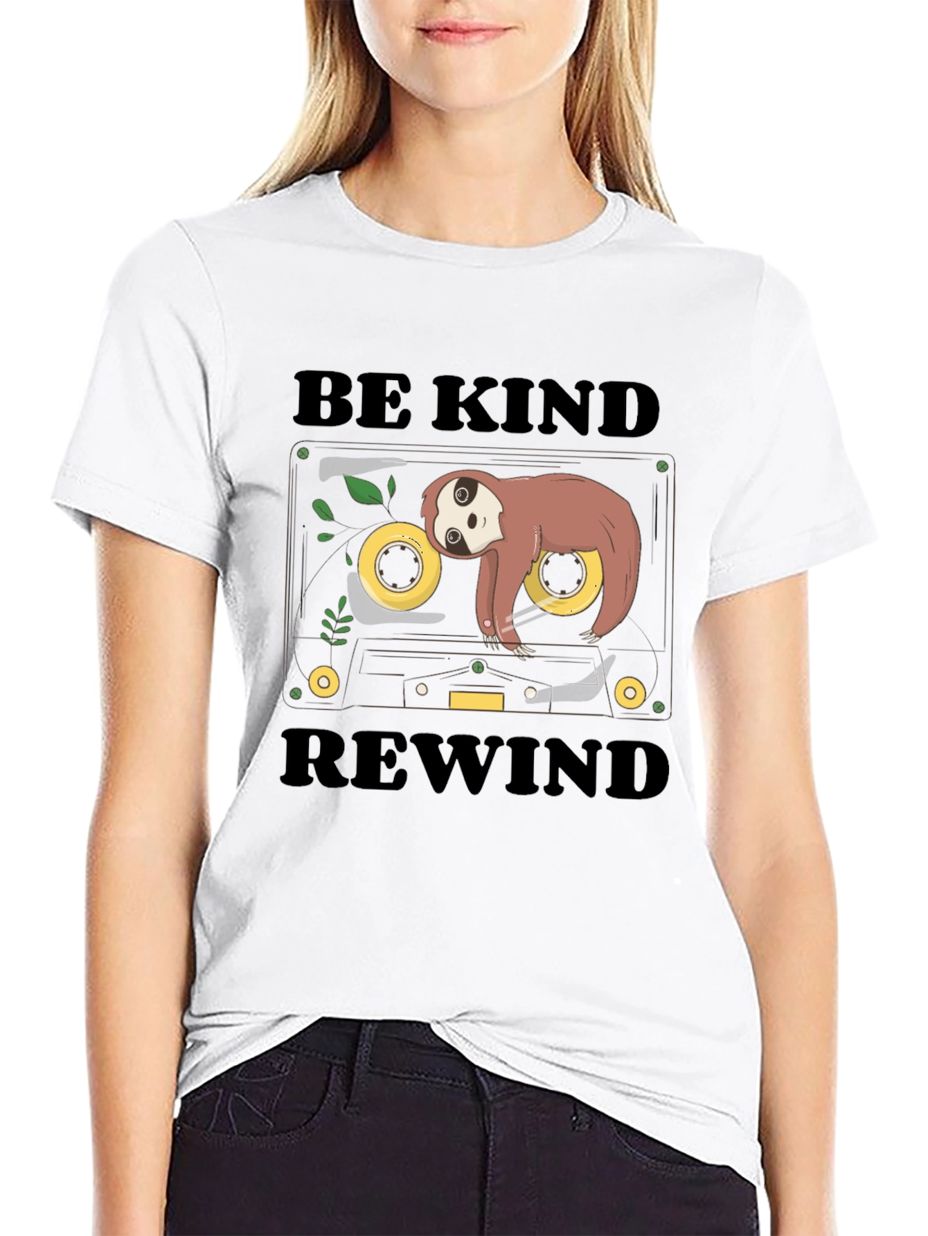 Be Kind Rewind Sloth Cassette Tape Graphic Tee