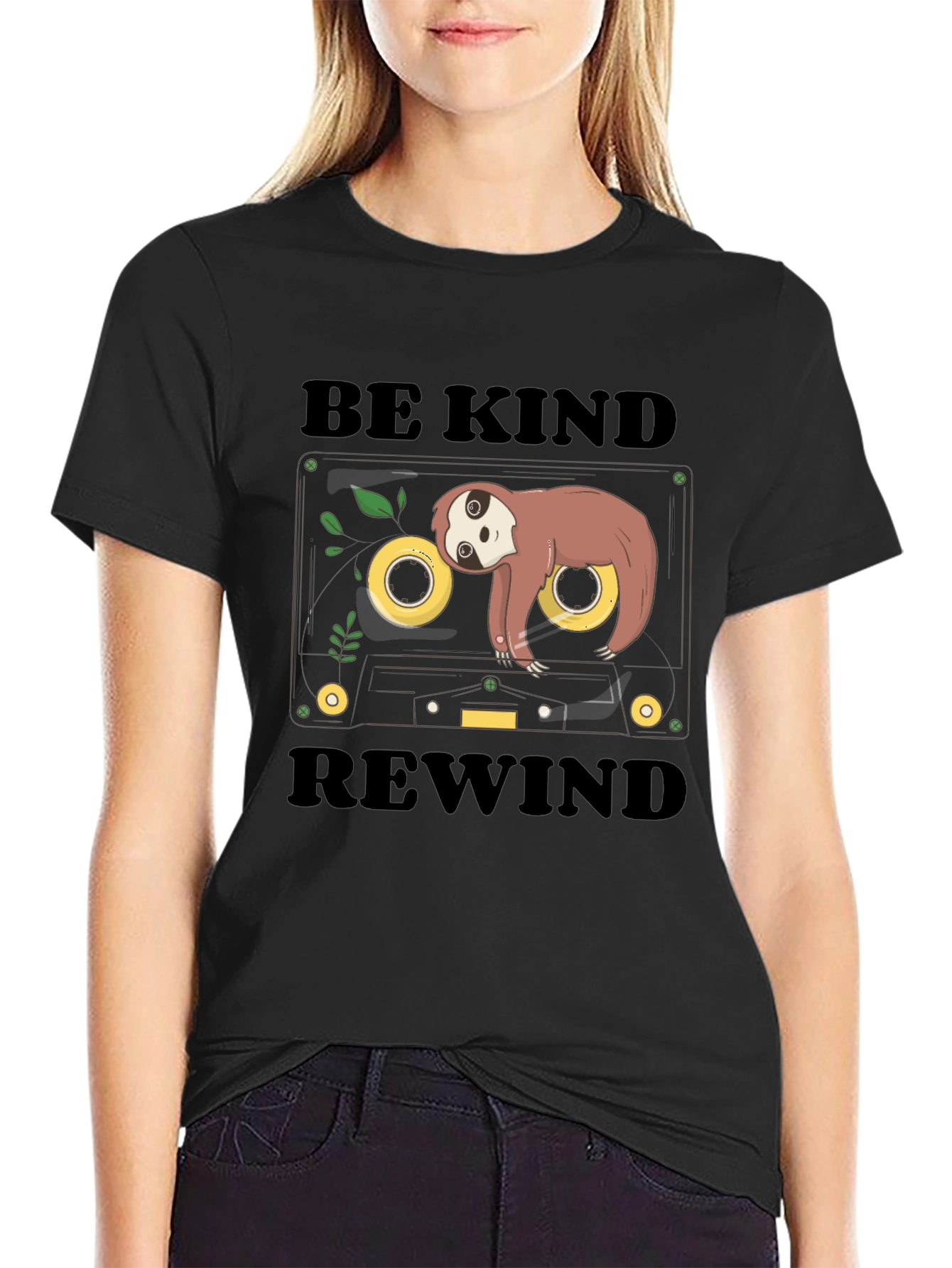 Be Kind Rewind Sloth Cassette Tape Graphic Tee