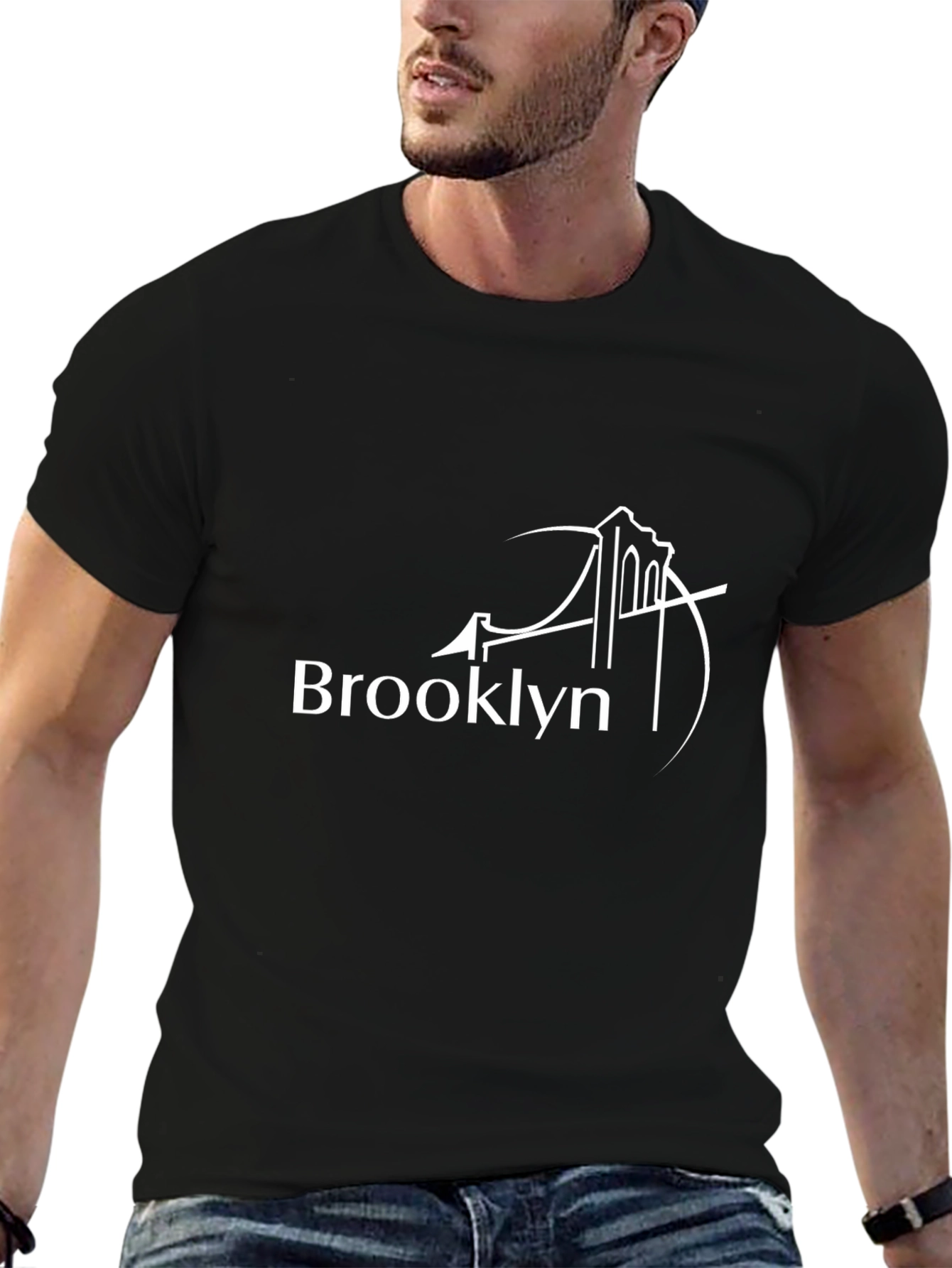 Brooklyn Bridge Graphic Tee - Stylish Black T-Shirt