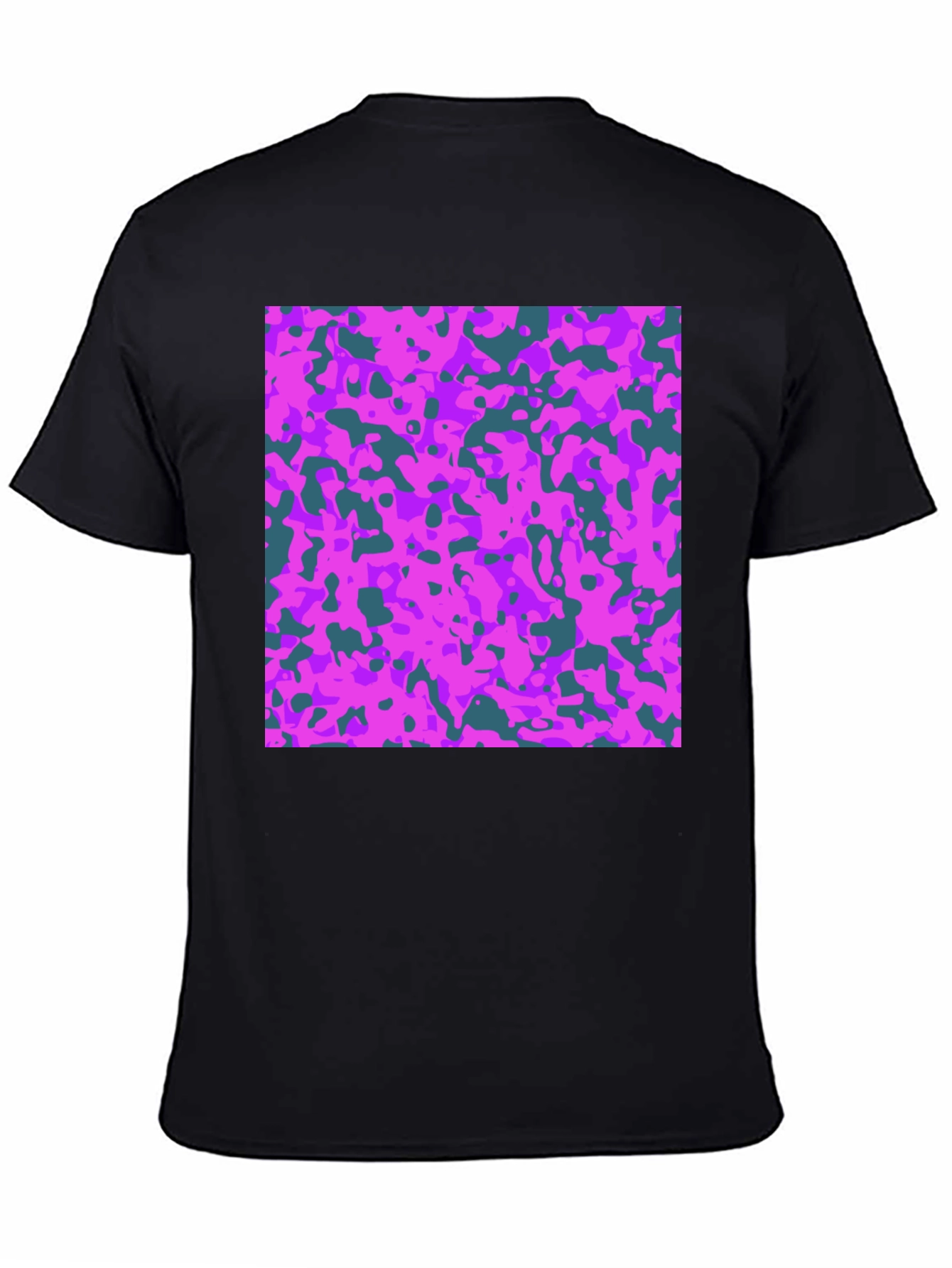 Abstract Camo Print Tee - Black
