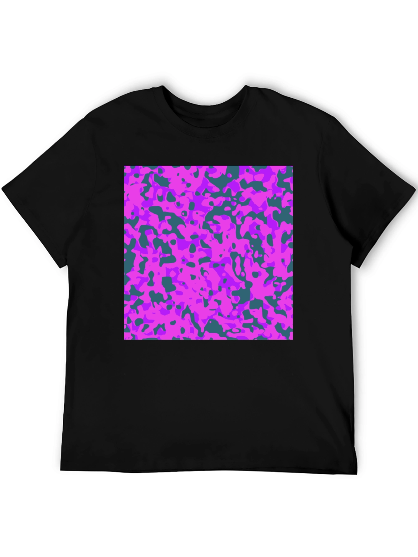 Abstract Camo Print Tee - Black