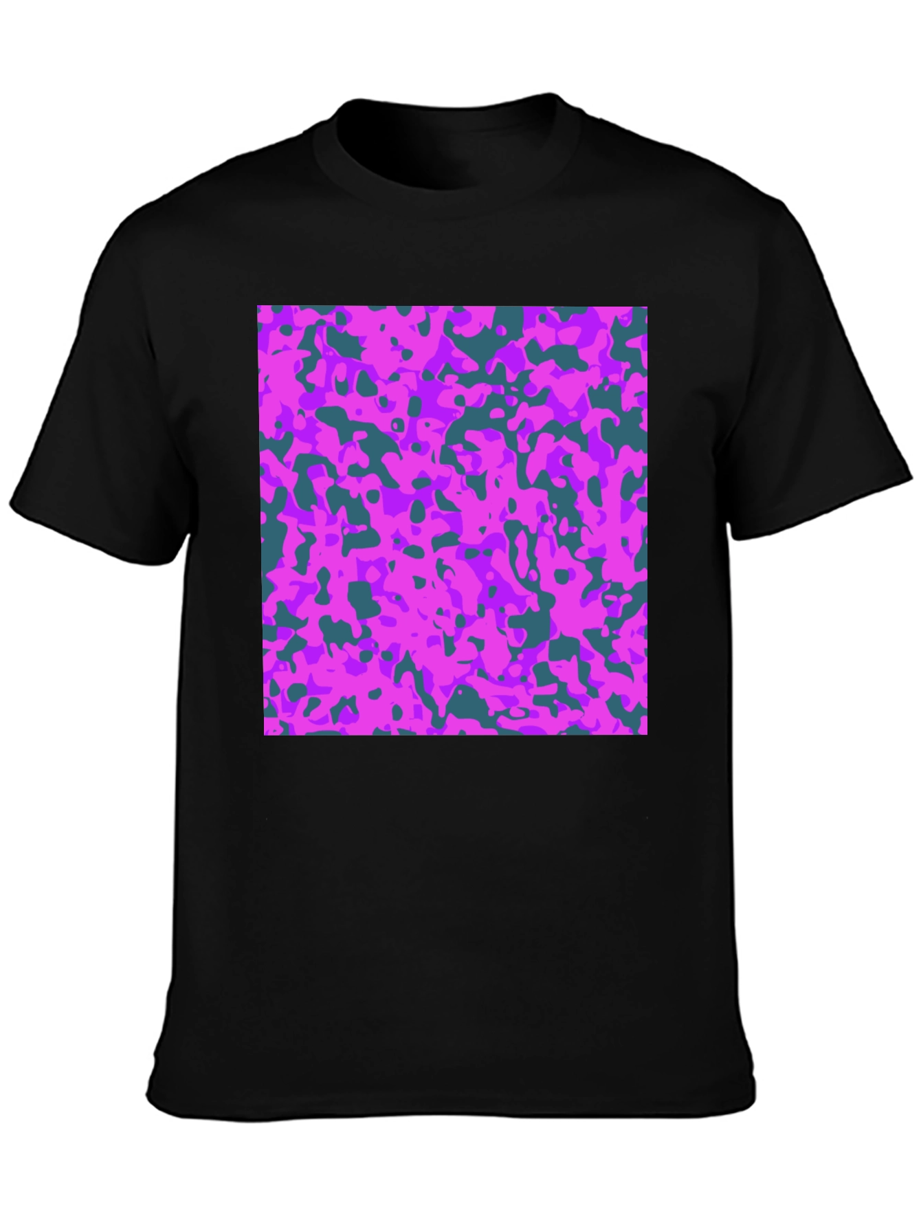 Abstract Camo Print Tee - Black