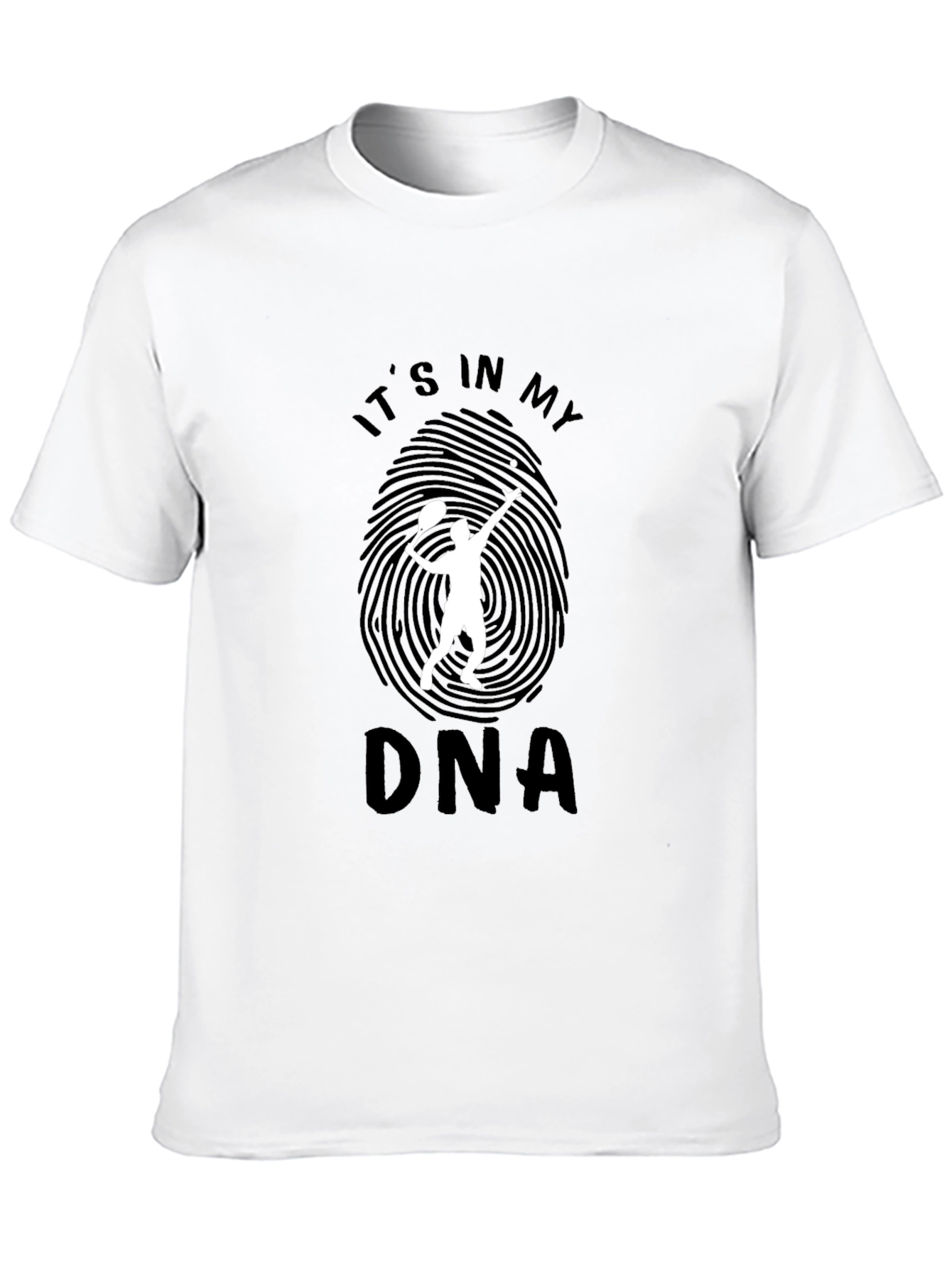 Tennis DNA Graphic Tee - Black Cotton T-Shirt