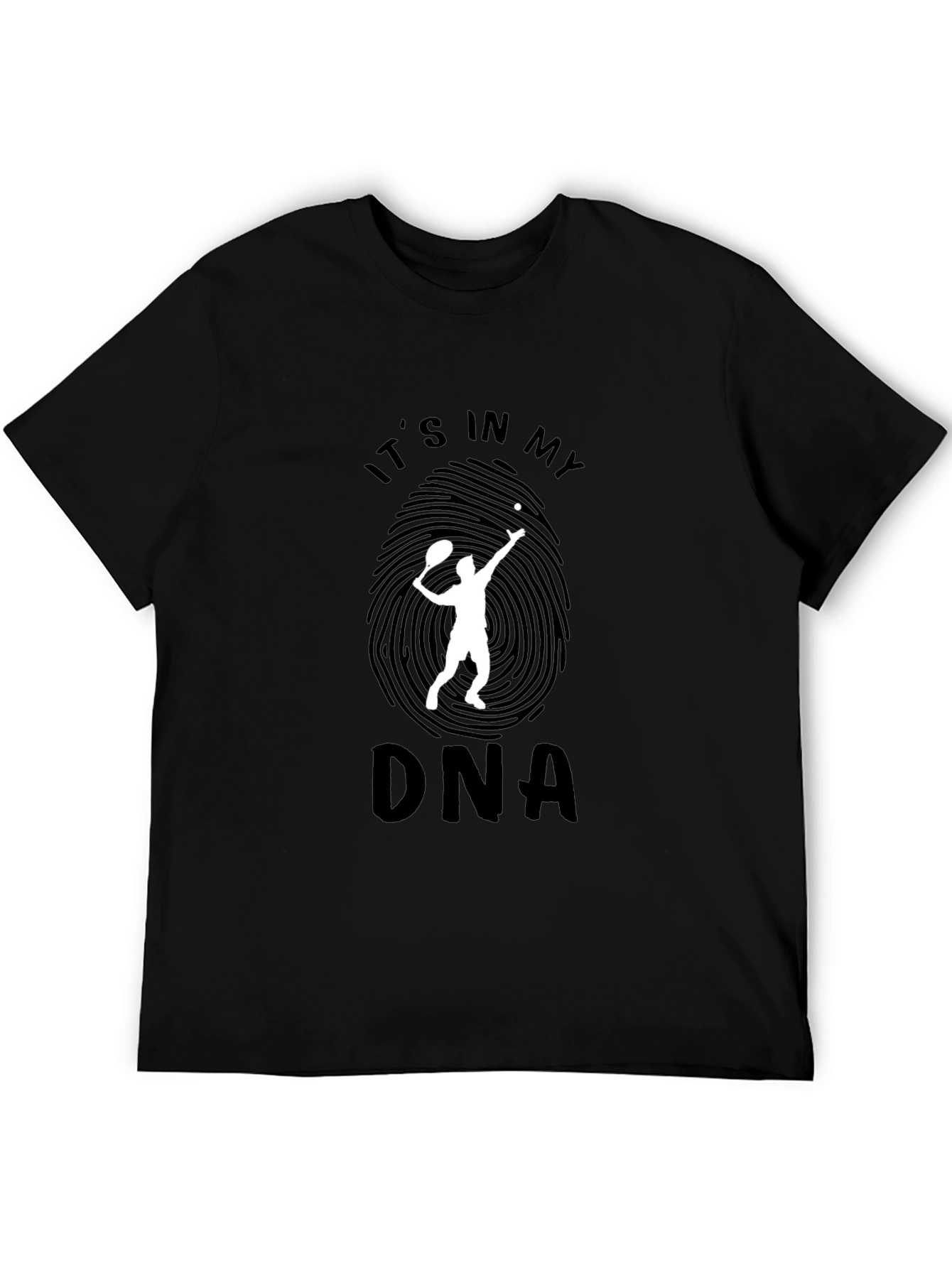 Tennis DNA Graphic Tee - Black Cotton T-Shirt