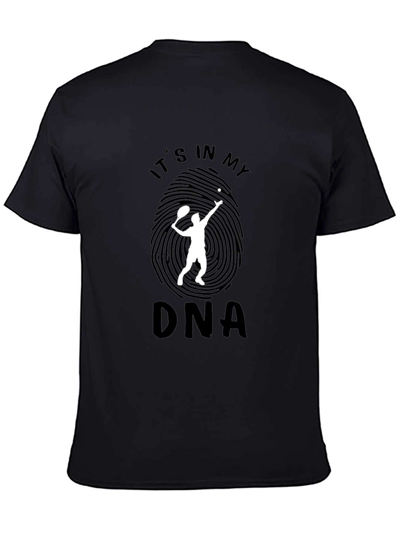 Tennis DNA Graphic Tee - Black Cotton T-Shirt