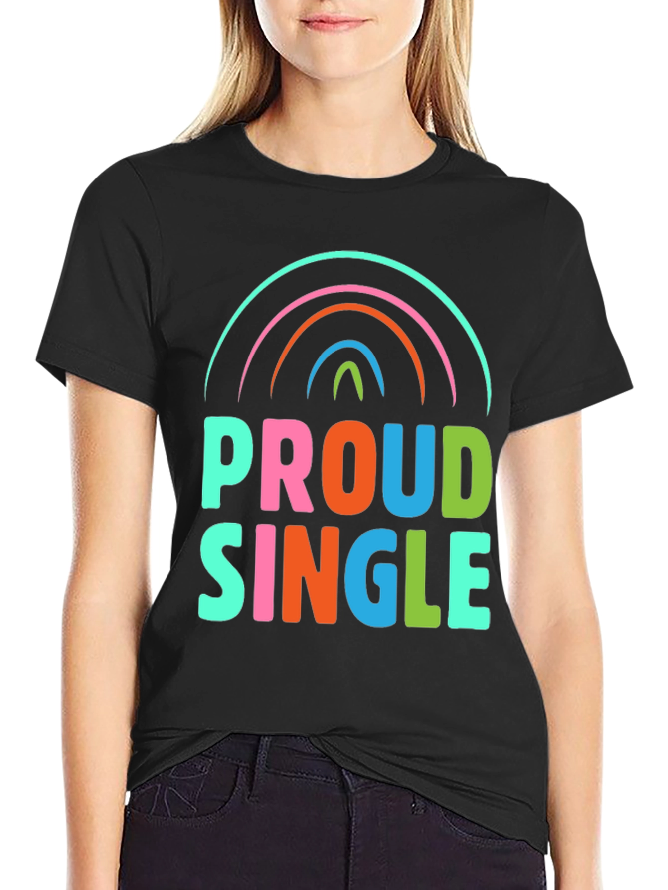 Proud Single Rainbow Graphic T-Shirt