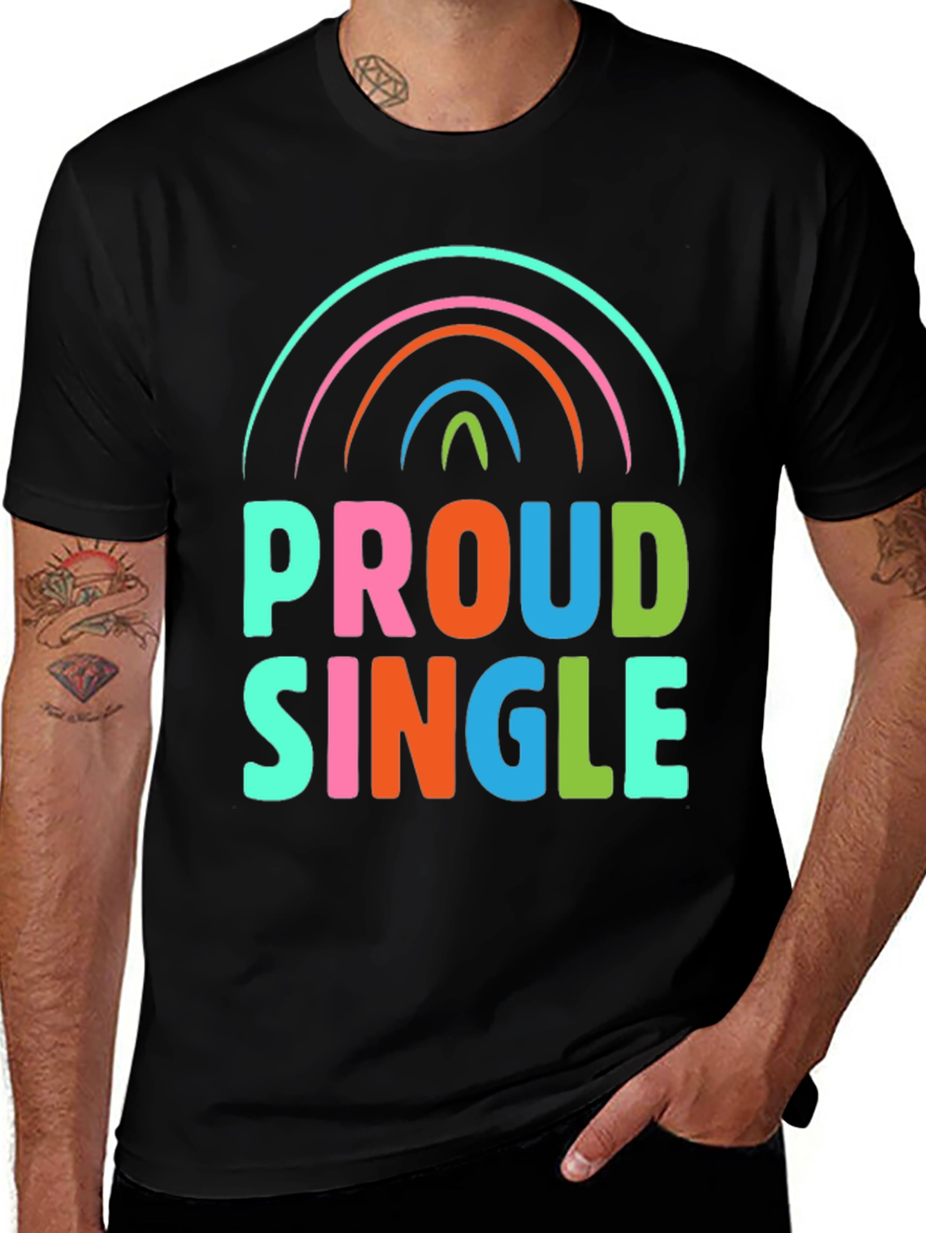 Proud Single Rainbow Graphic T-Shirt