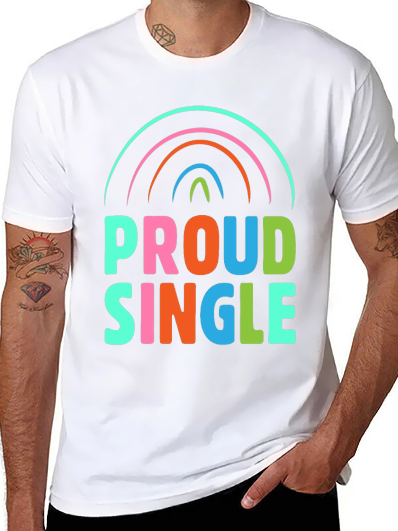 Proud Single Rainbow Graphic T-Shirt
