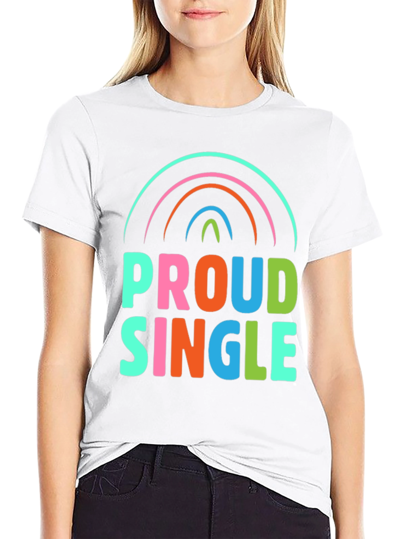 Proud Single Rainbow Graphic T-Shirt