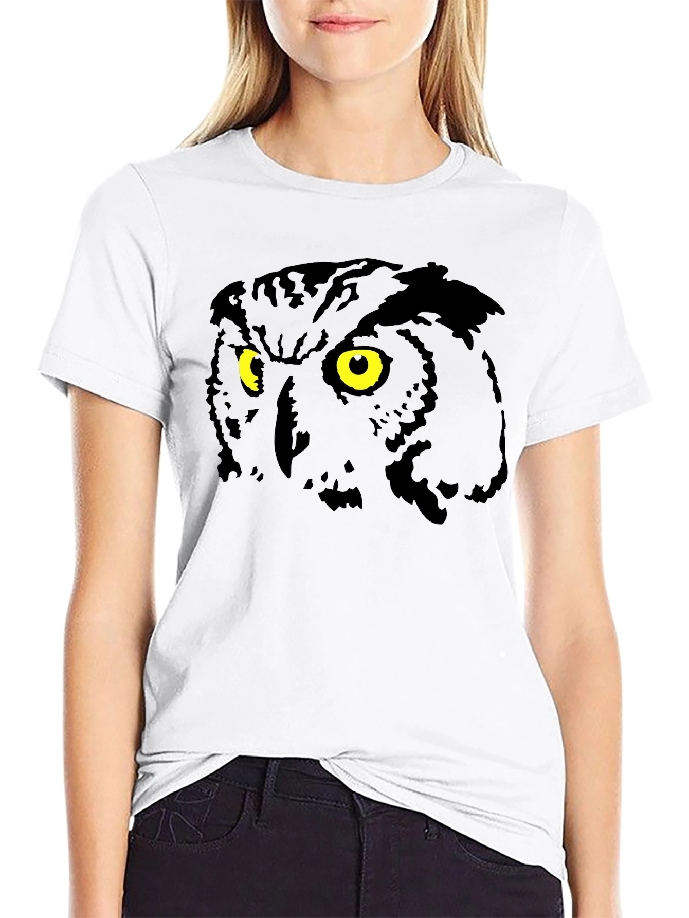 Owl Eyes Graphic Black T-Shirt