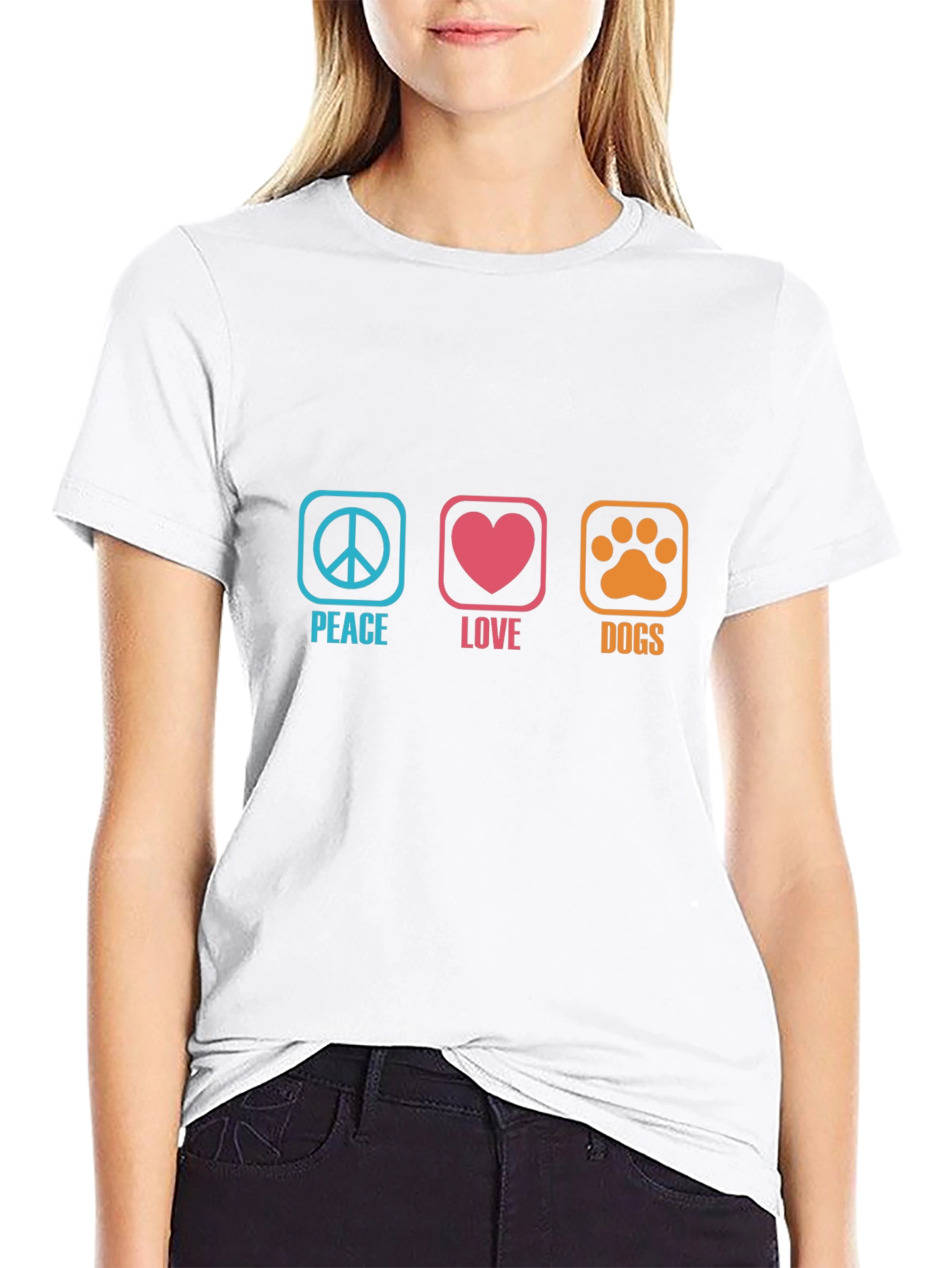 Peace Love Dogs Graphic T-Shirt