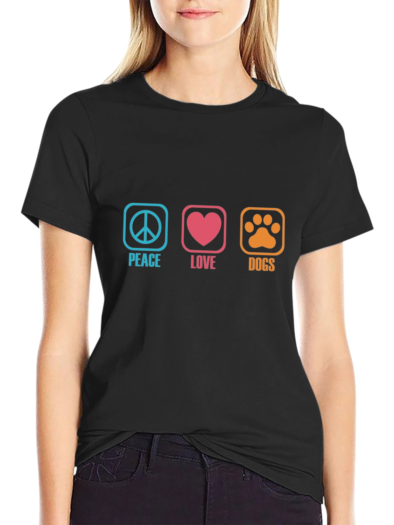 Peace Love Dogs Graphic T-Shirt